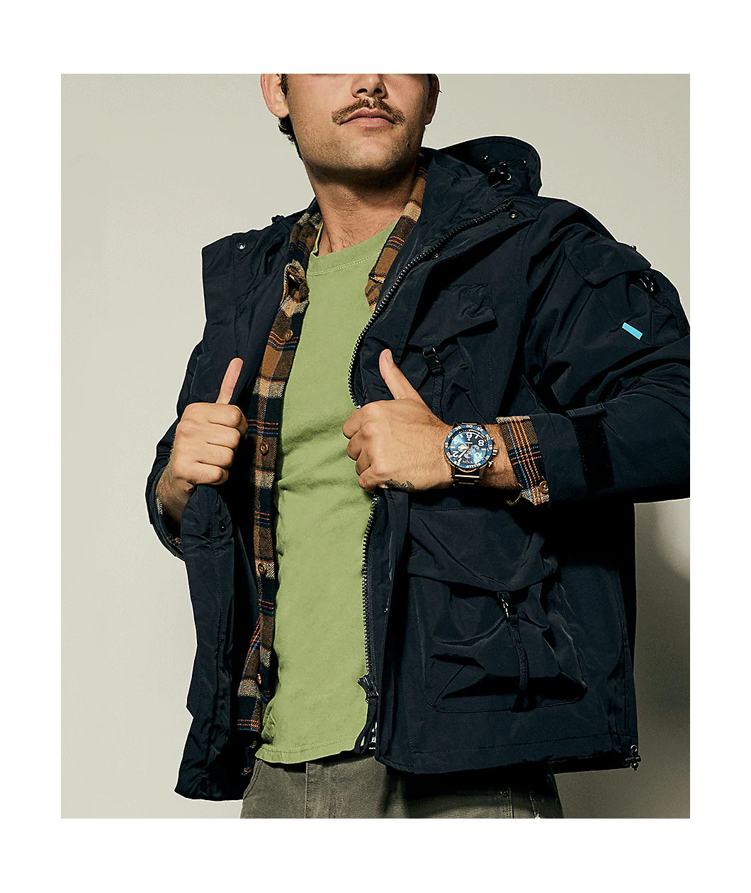 Nixon 51-30 Chrono Desert Gold & Arles Blue Analog Watch