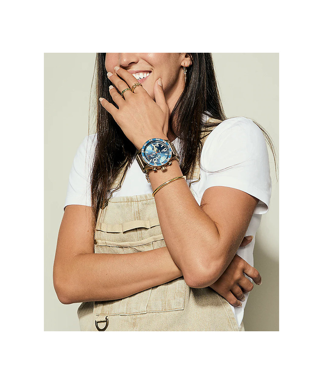 Nixon 51-30 Chrono Desert Gold & Arles Blue Analog Watch