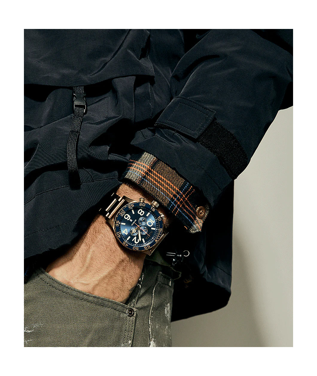 Nixon 51-30 Chrono Desert Gold & Arles Blue Analog Watch