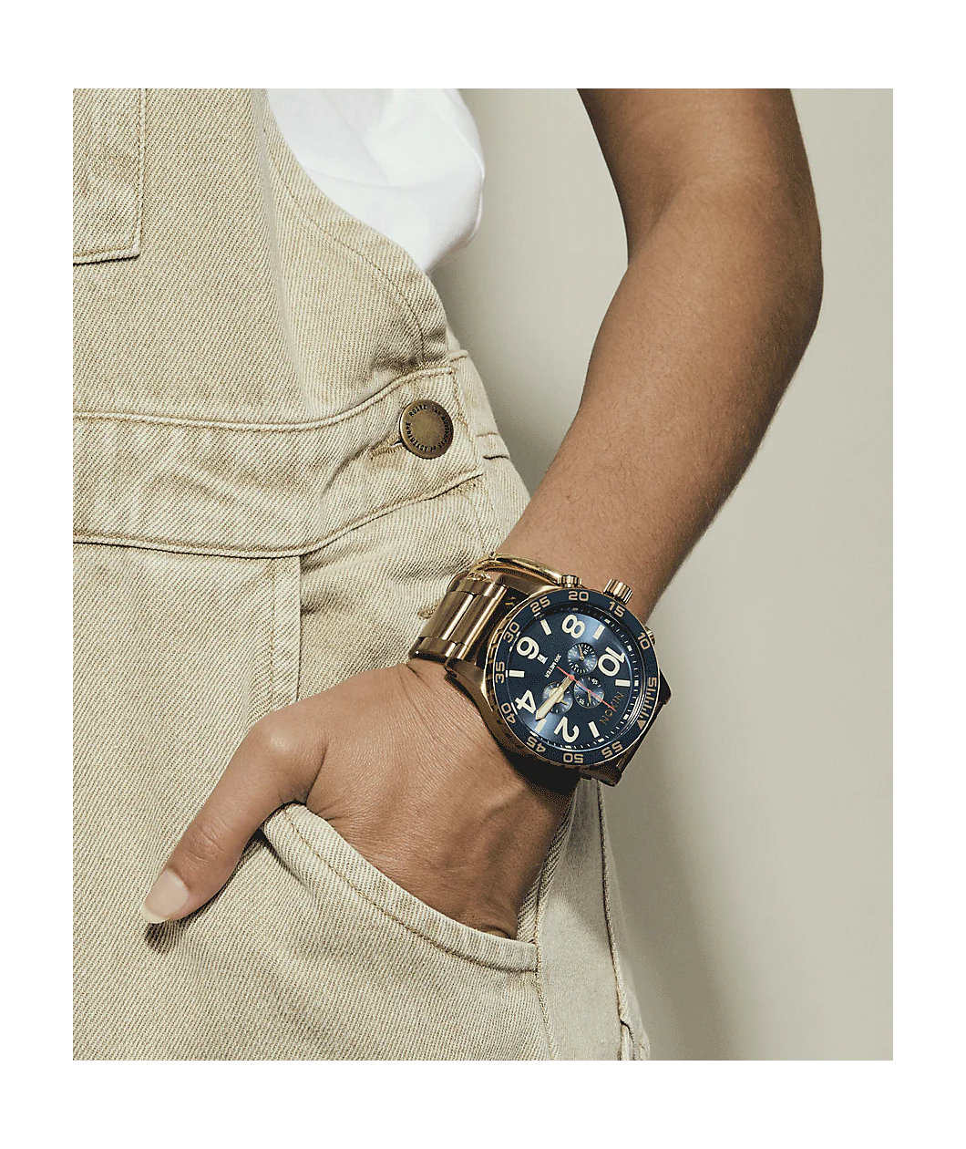 Nixon 51-30 Chrono Desert Gold & Arles Blue Analog Watch