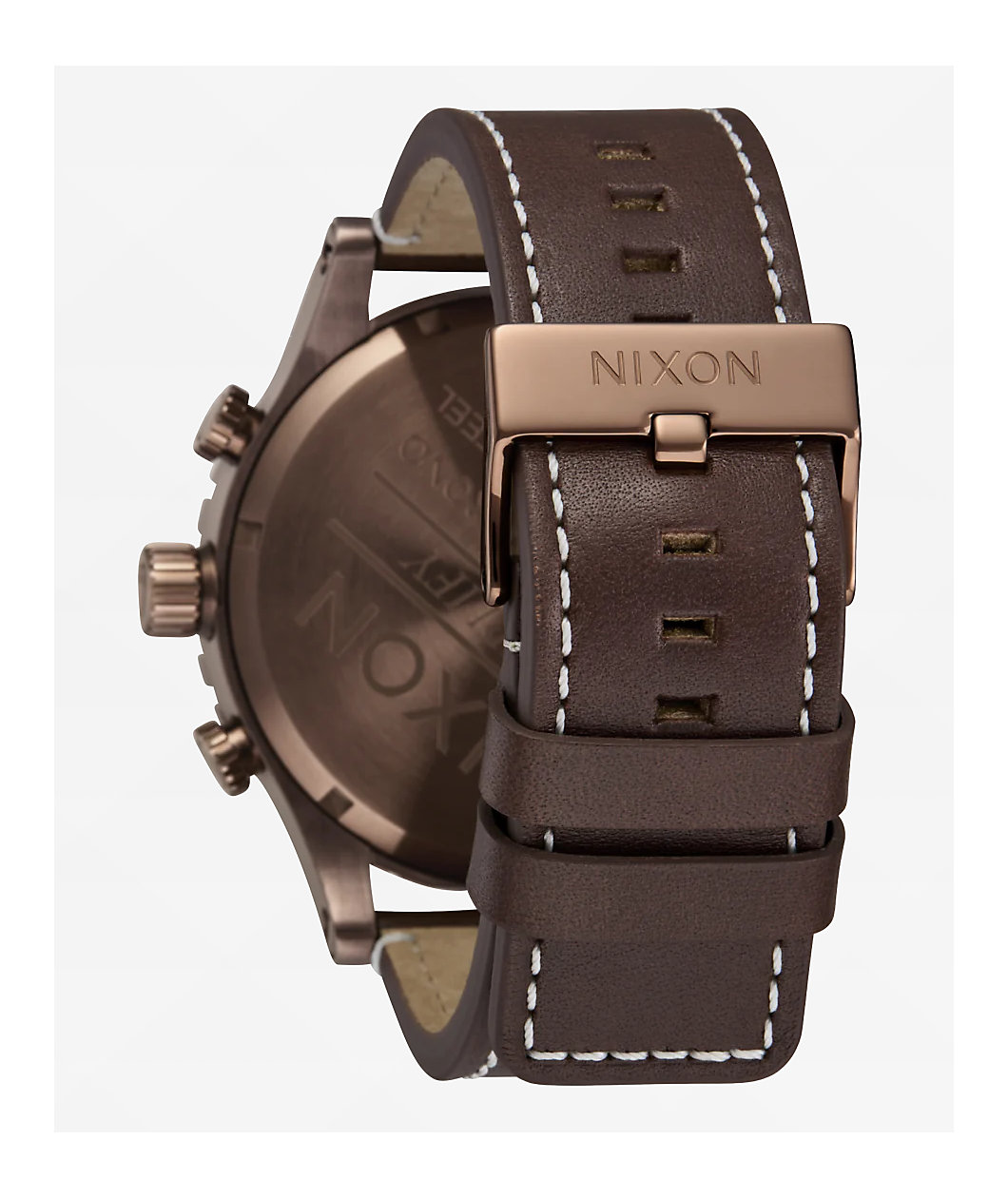 Nixon 51-30 Chrono Leather Chocolate & Dark Roast Analog Watch