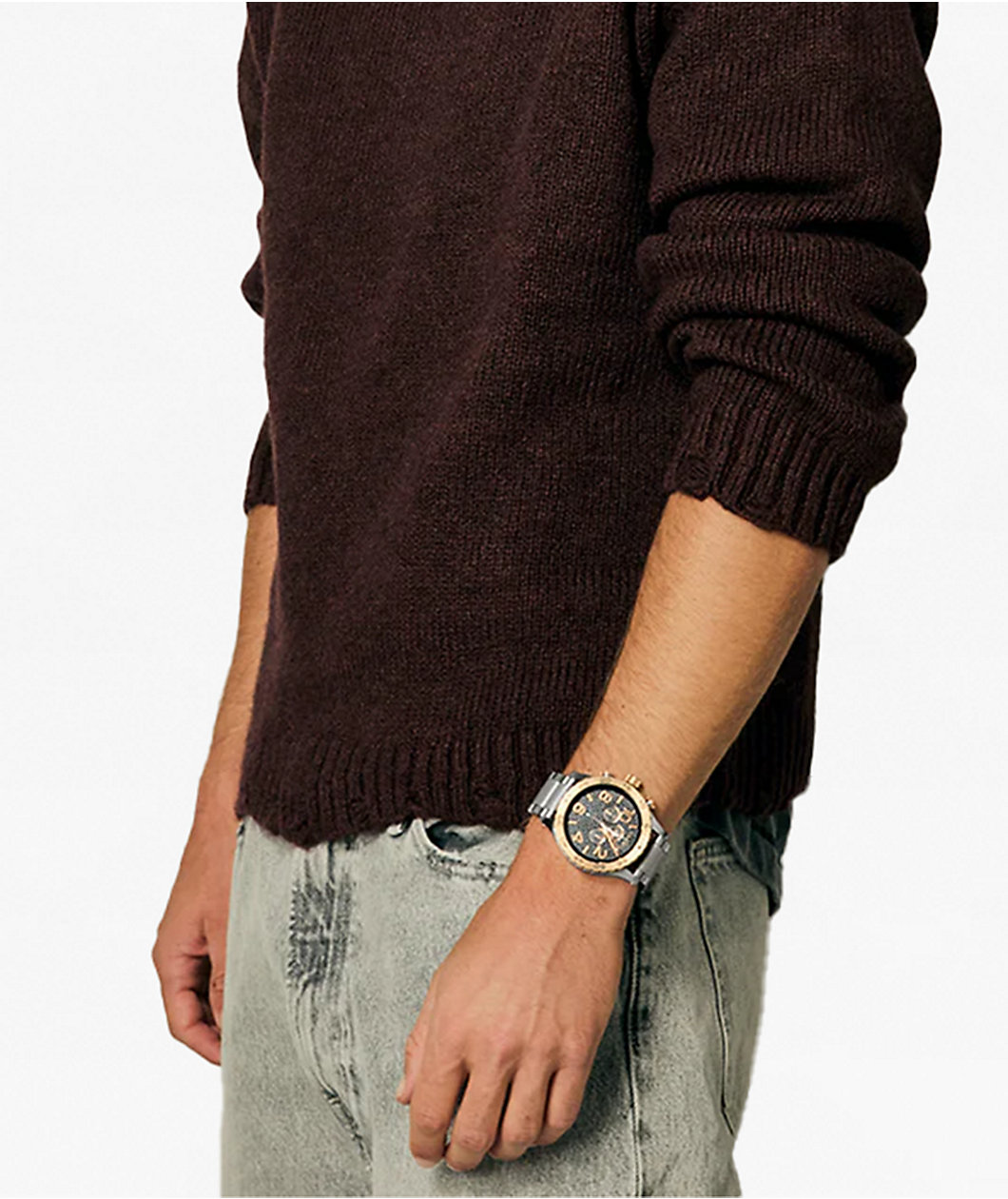 Nixon 51-30 Chrono Silver, Rose Gold & Black Analog Watch
