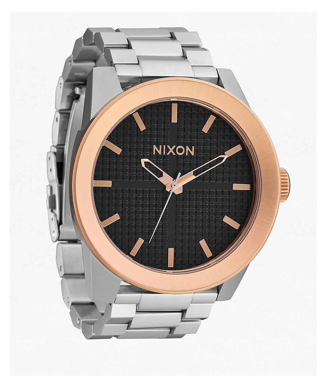 Nixon Corporal Silver, Rose Gold & Black Analog Watch