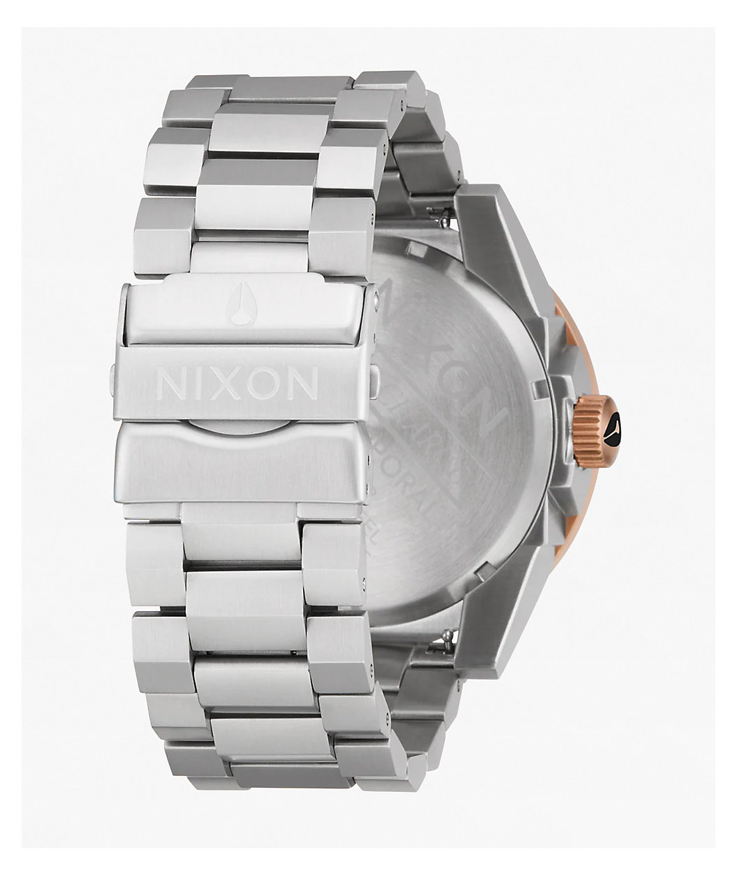 Nixon Corporal Silver, Rose Gold & Black Analog Watch