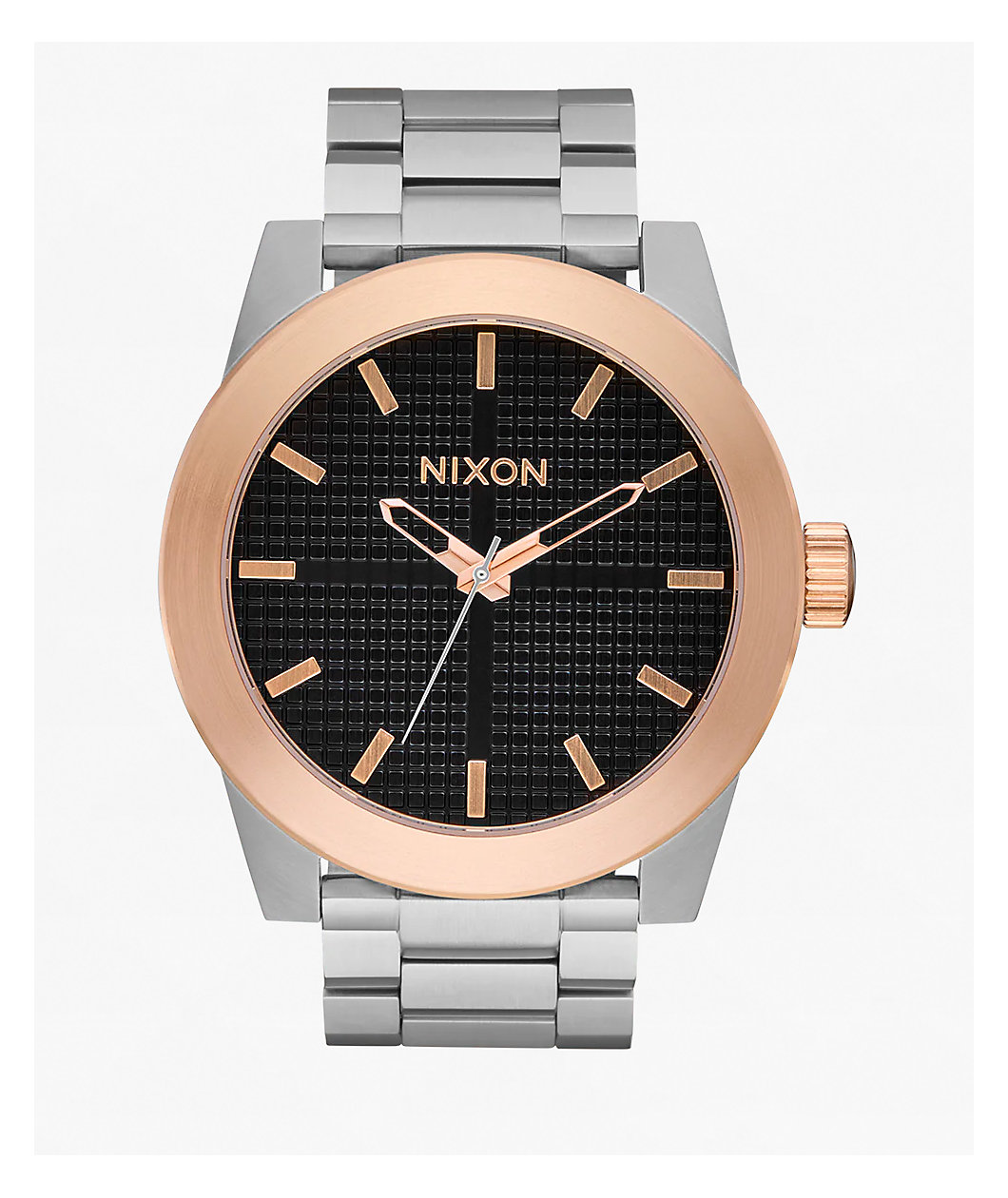 Nixon Corporal Silver, Rose Gold & Black Analog Watch