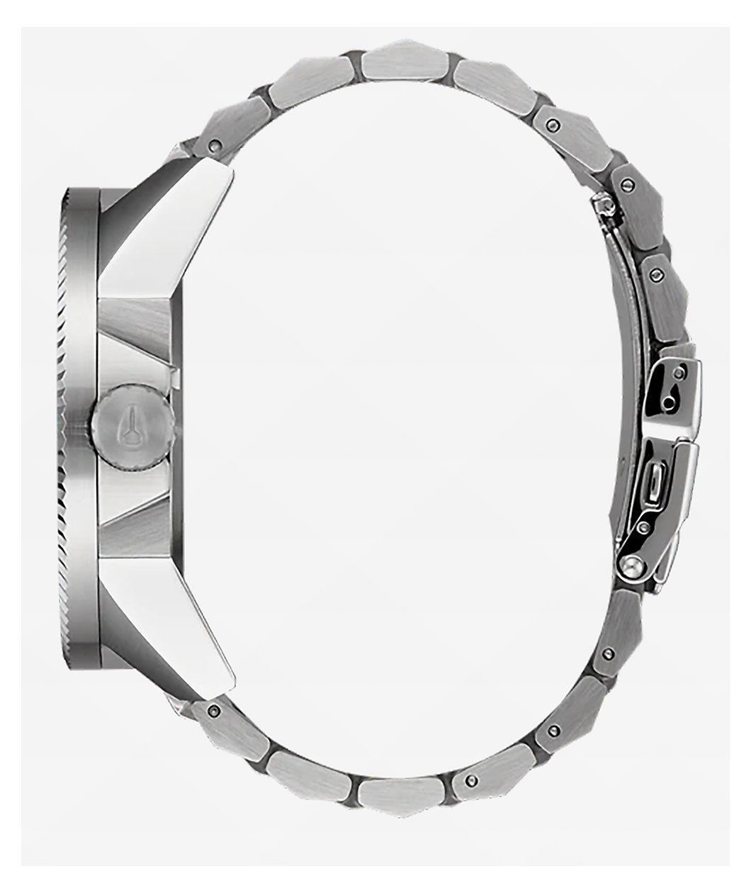 Nixon Corporal Stainless Steel Silver & Coral Analog Watch