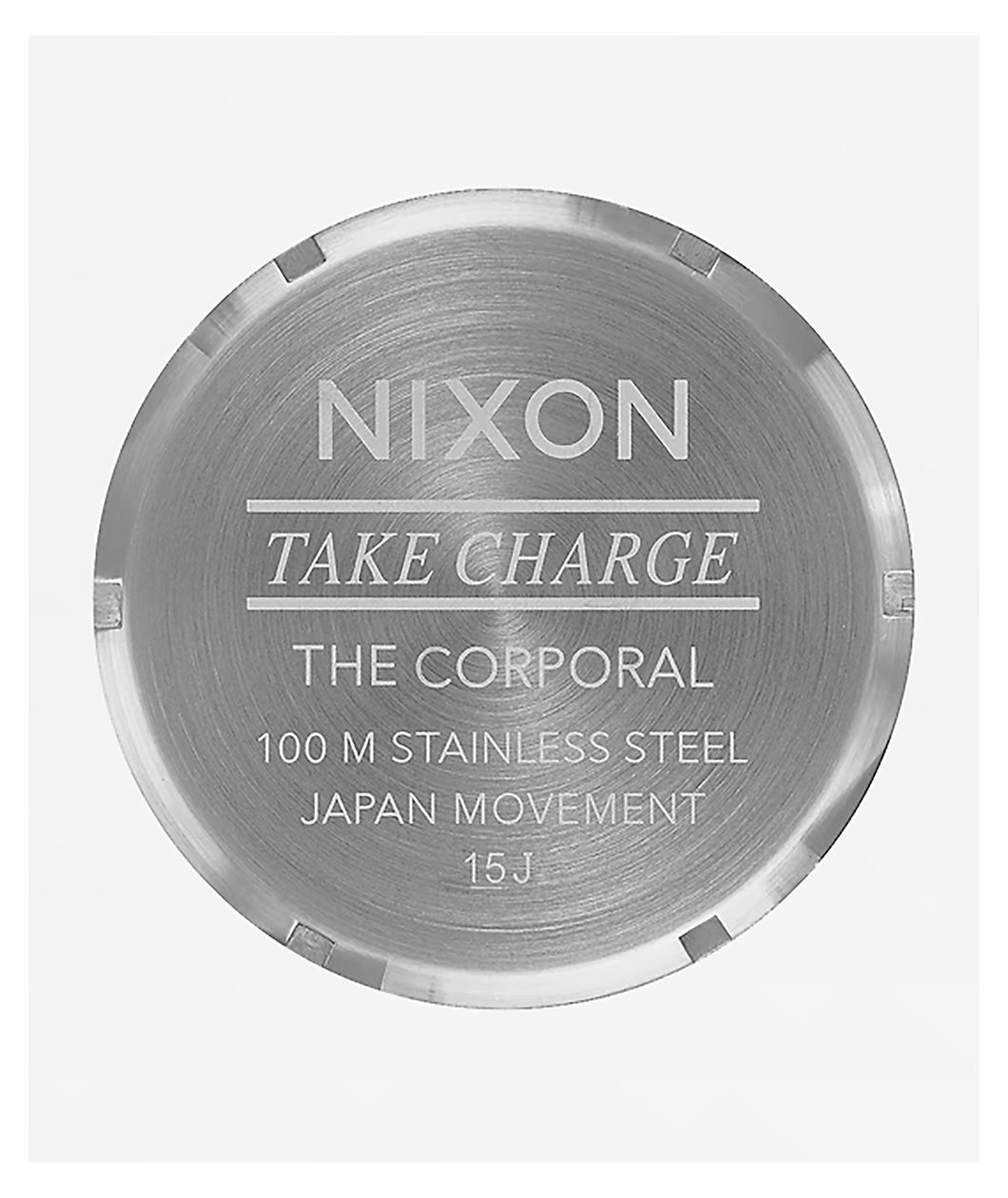 Nixon Corporal Stainless Steel Silver & Coral Analog Watch