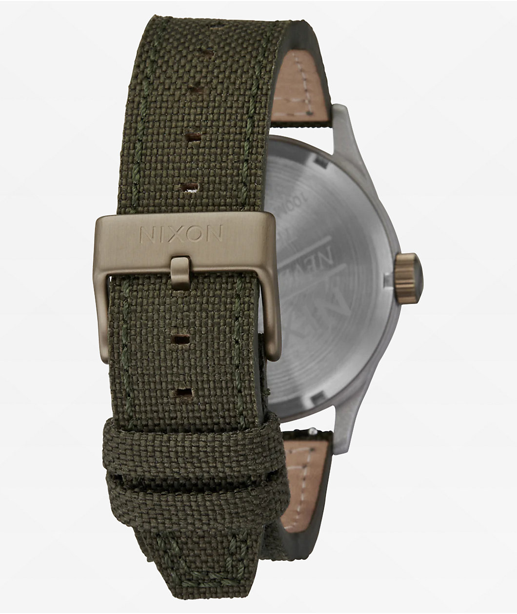 Nixon Sentry Nylon Silver, Light Brown & Forest Watch