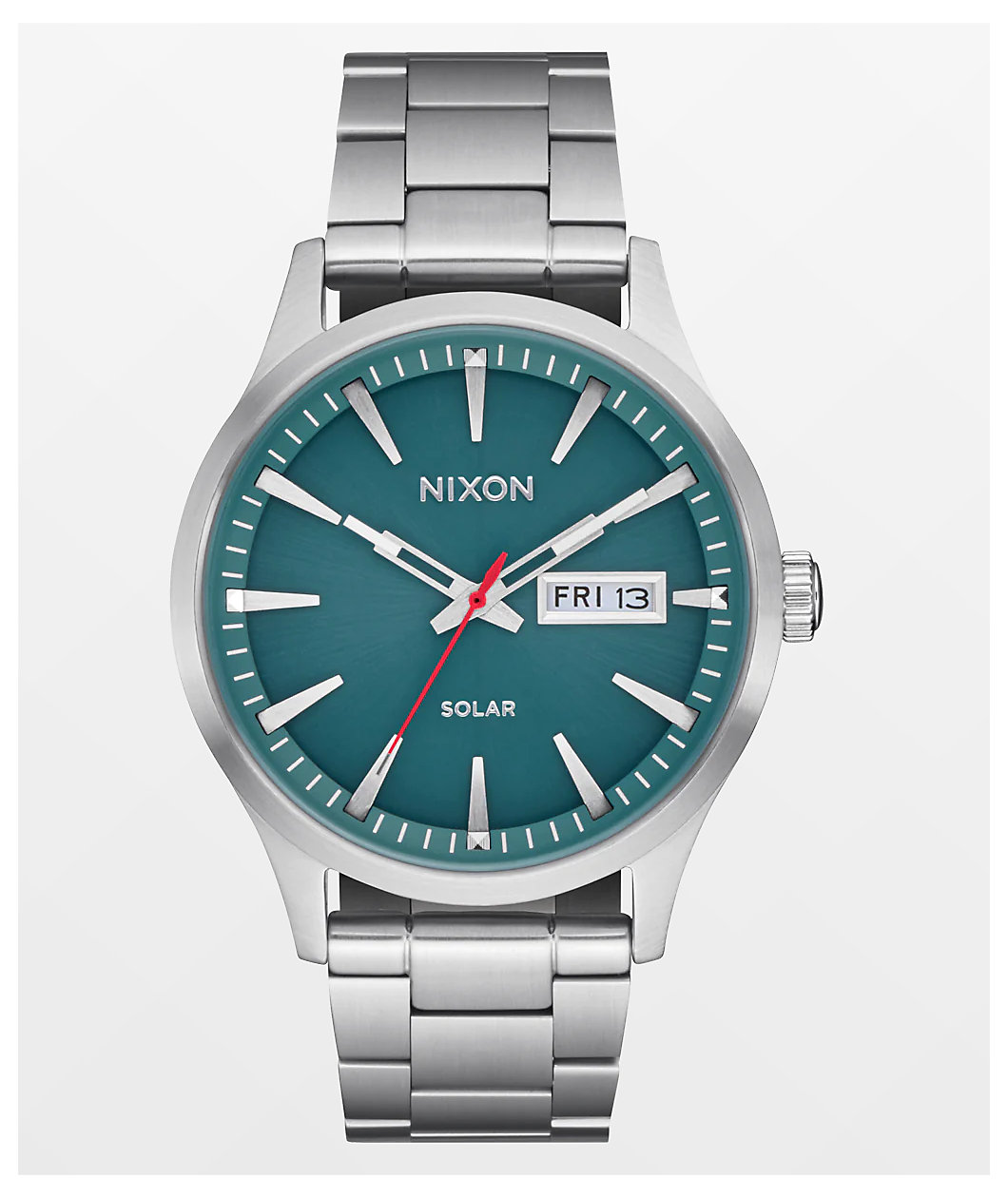 Nixon Sentry Solar Silver & Jasper Analog Watch