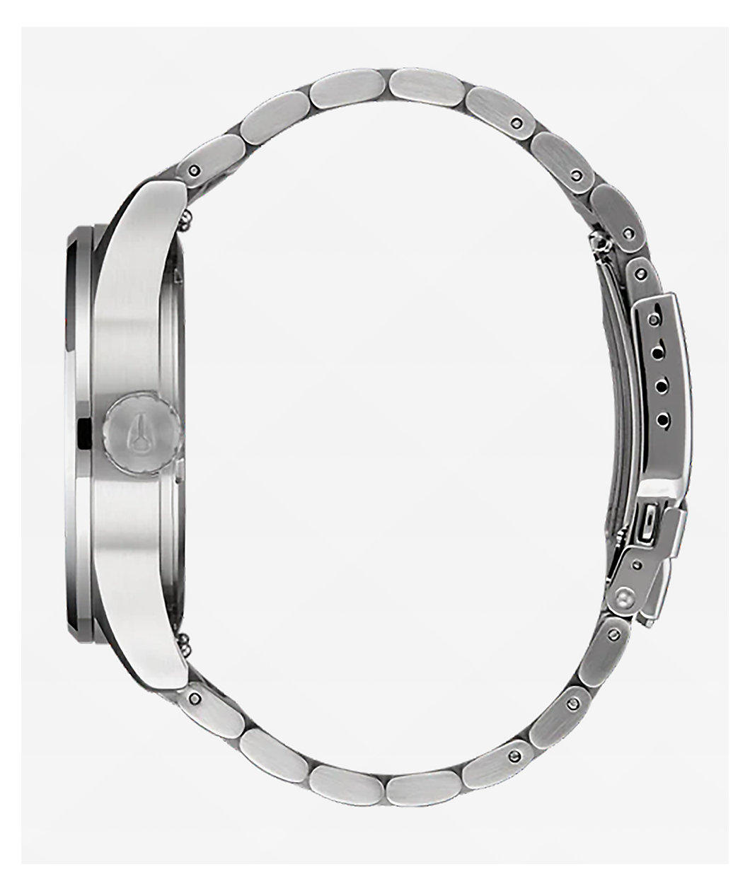 Nixon Sentry Stainless Steel Silver & Coral Analog Watch