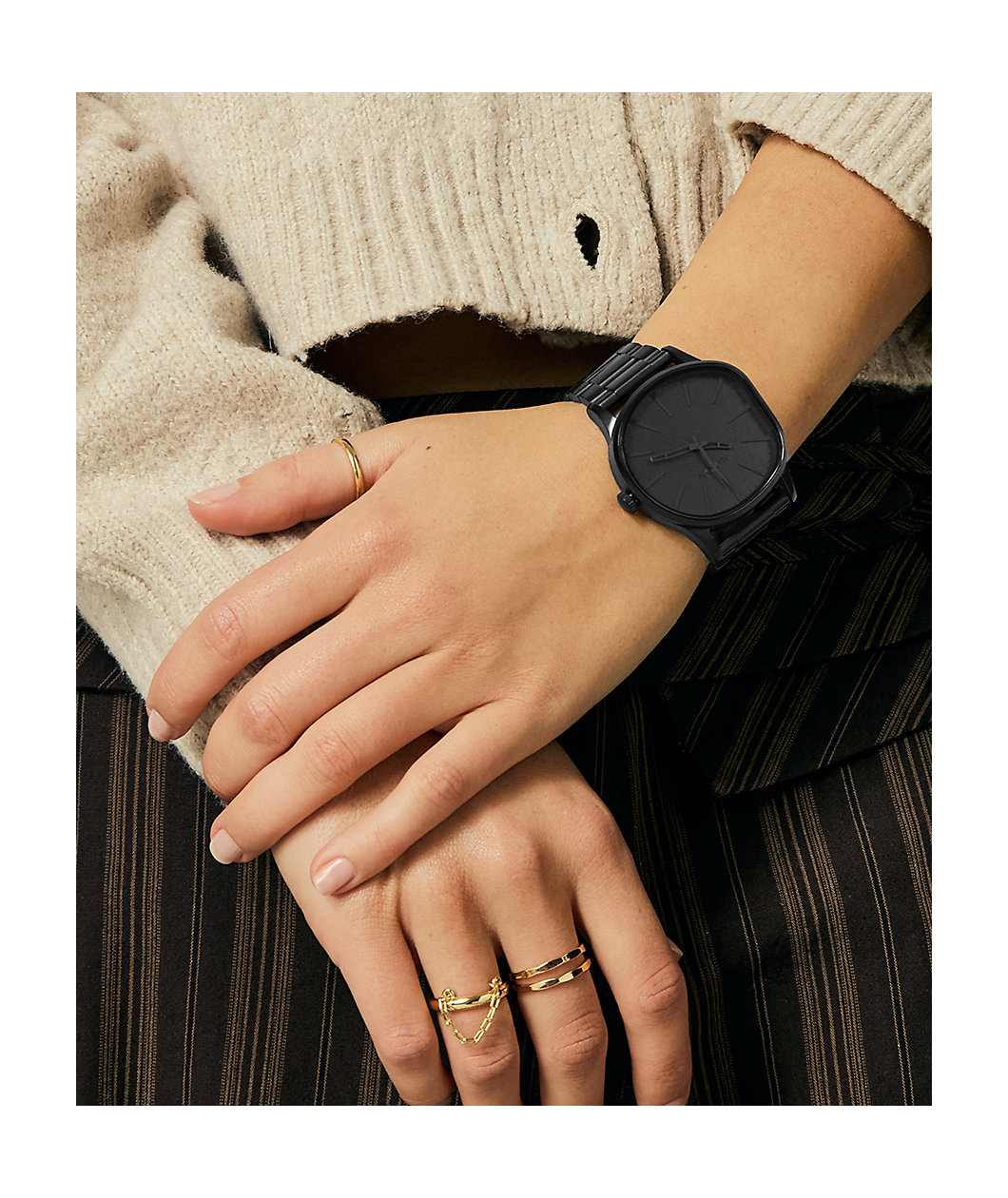 Nixon Sentry Wobble All Black Analog Watch