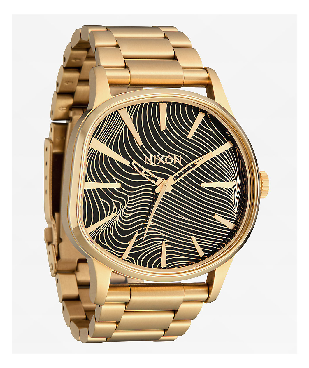 Nixon Sentry Wobble Dim Gold & Black Analog Watch