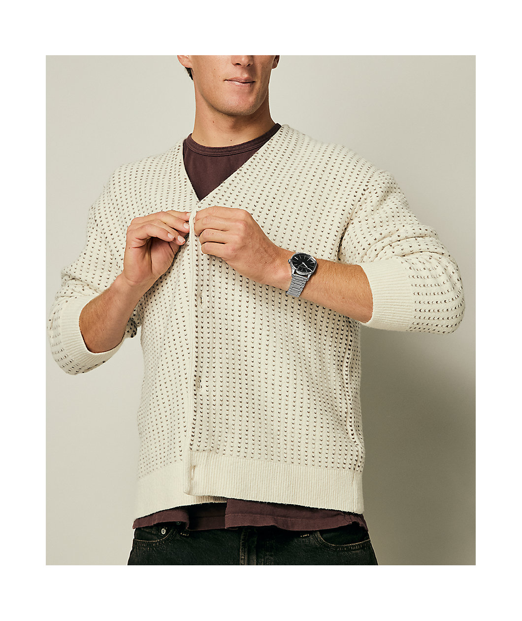 Nixon Sentry Wobble Silver & Black Sunray Analog Watch