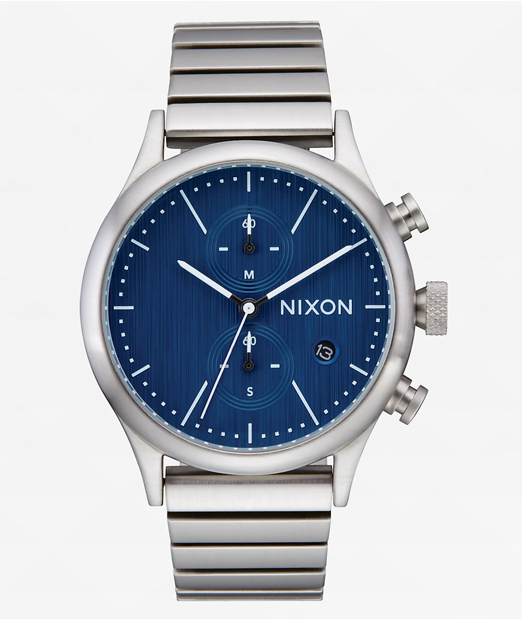 Nixon Station Chrono Silver & Indigo Analog Watch