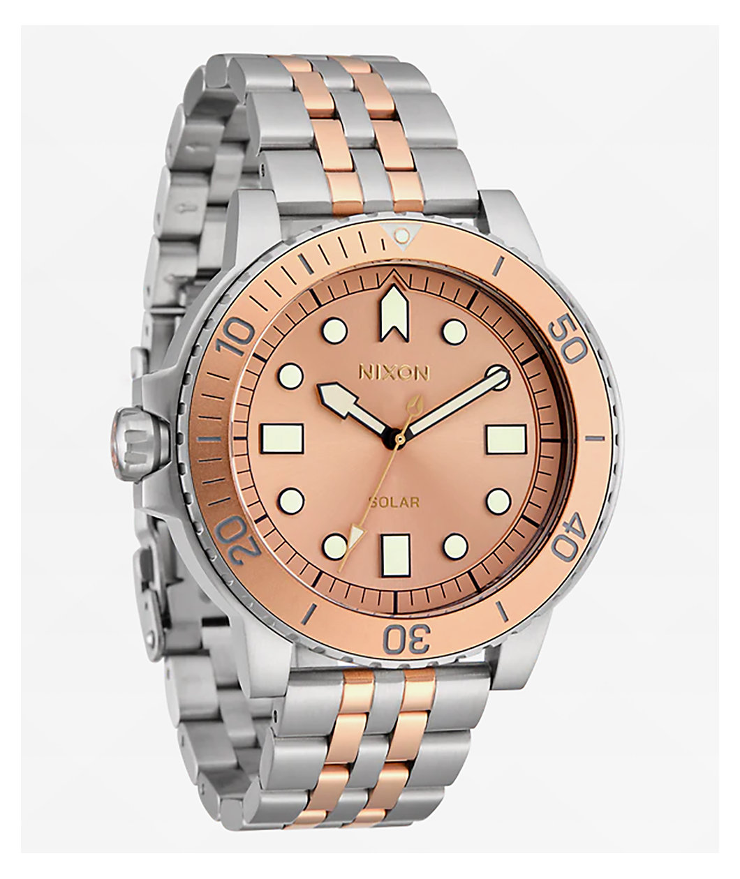 Nixon Stinger 44 Silver & Coral Analog Watch