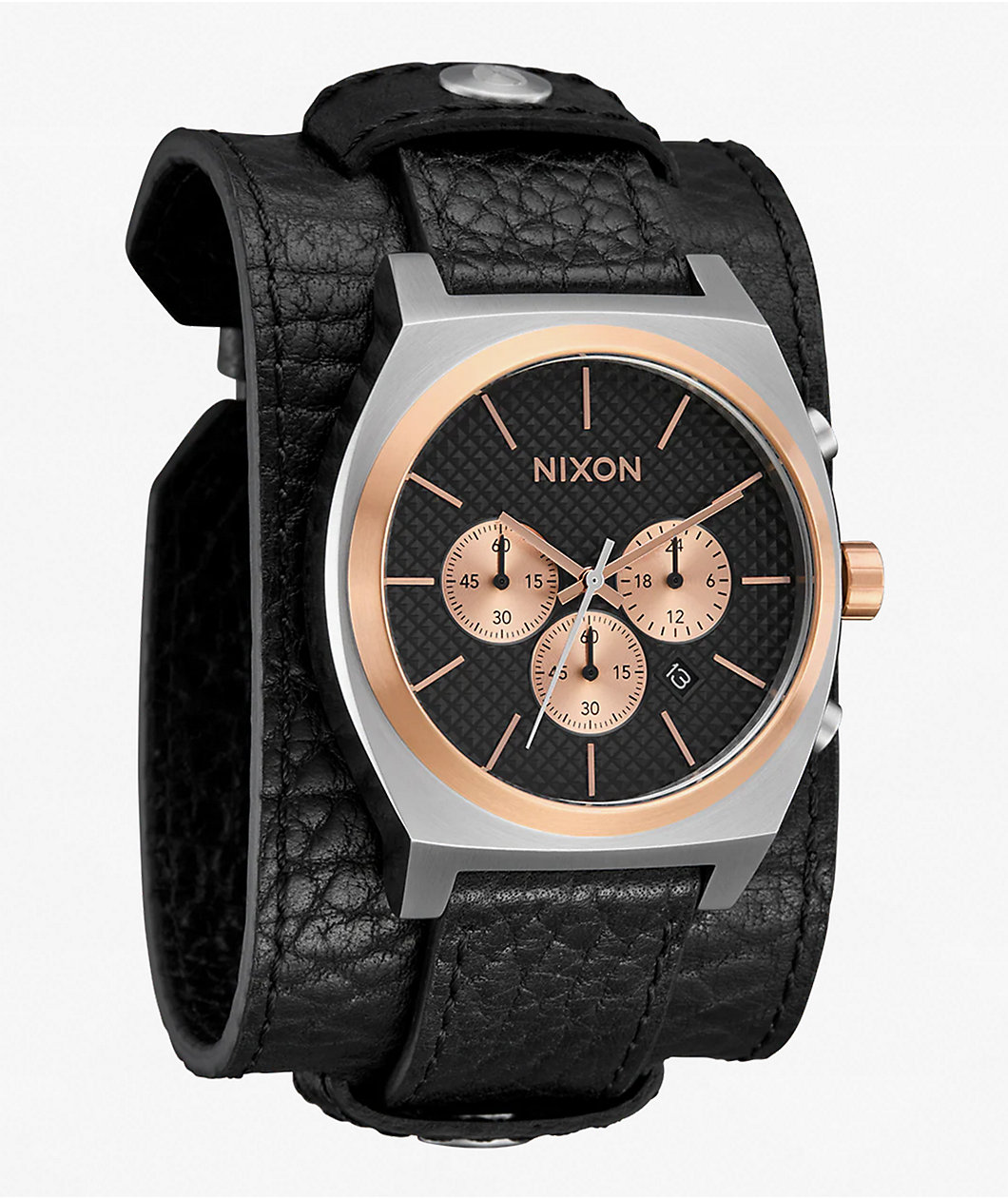 Nixon Time Teller Chrono Silver, Rose Gold & Black Analog Watch