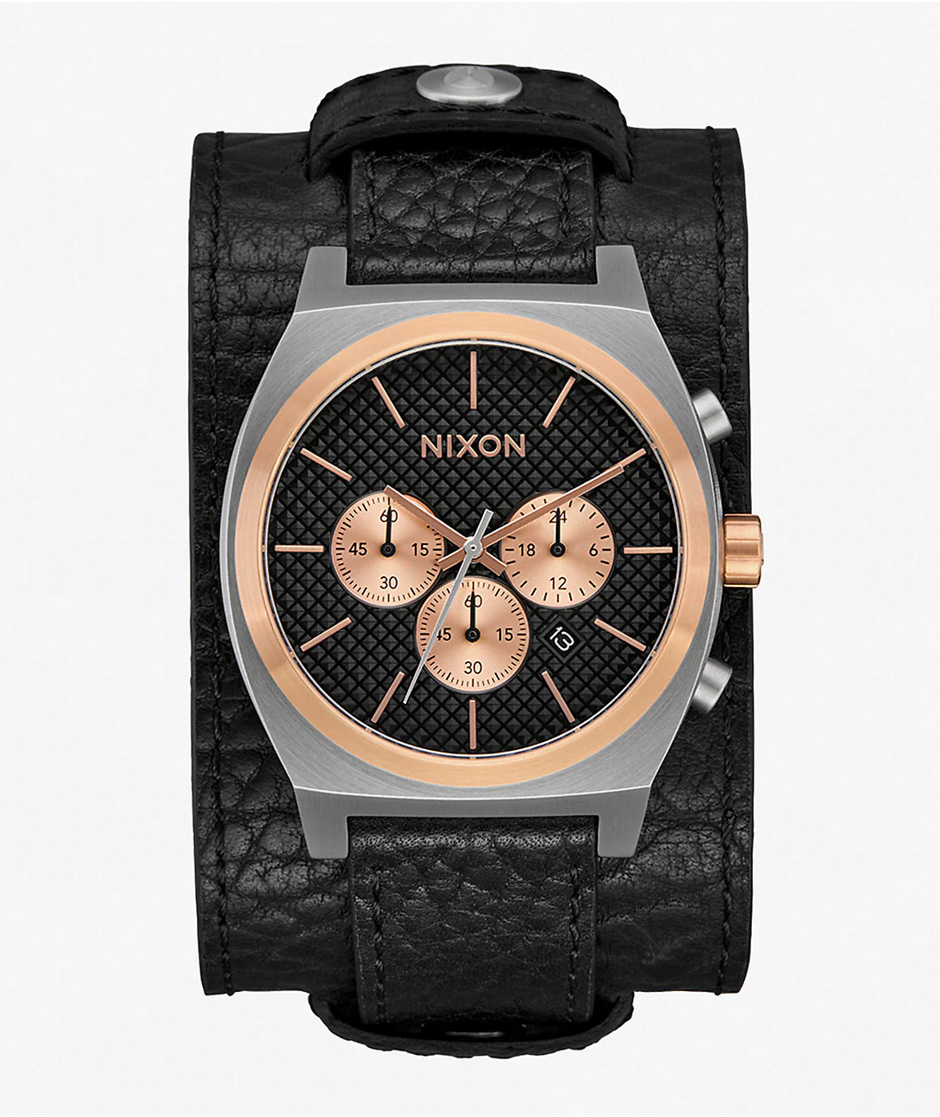 Nixon Time Teller Chrono Silver, Rose Gold & Black Analog Watch