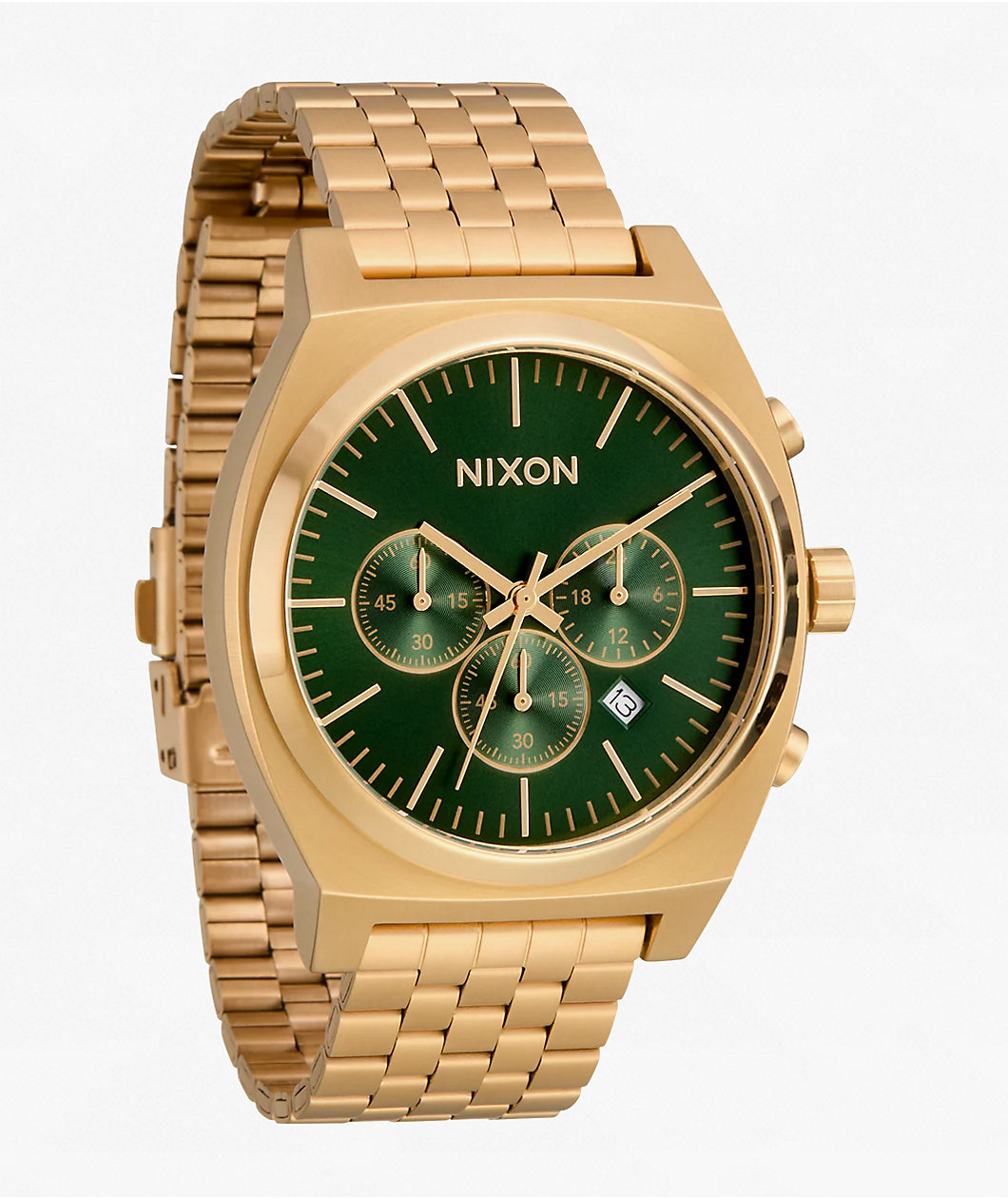 Nixon Time Teller Gold & Green Sunray Analog Watch