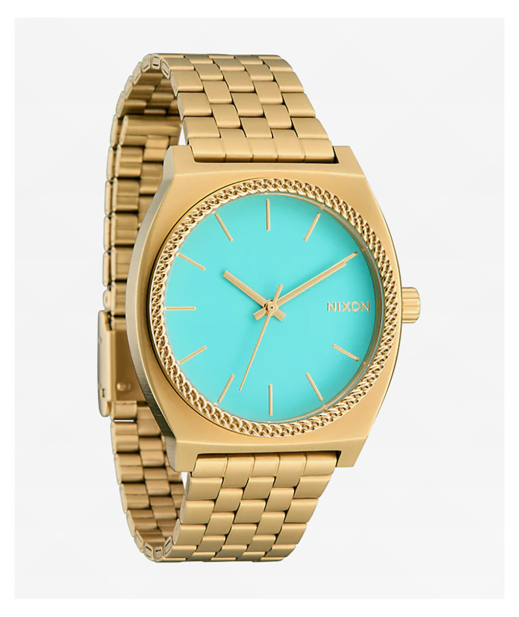 Nixon Time Teller Gold & Turquoise Analog Watch