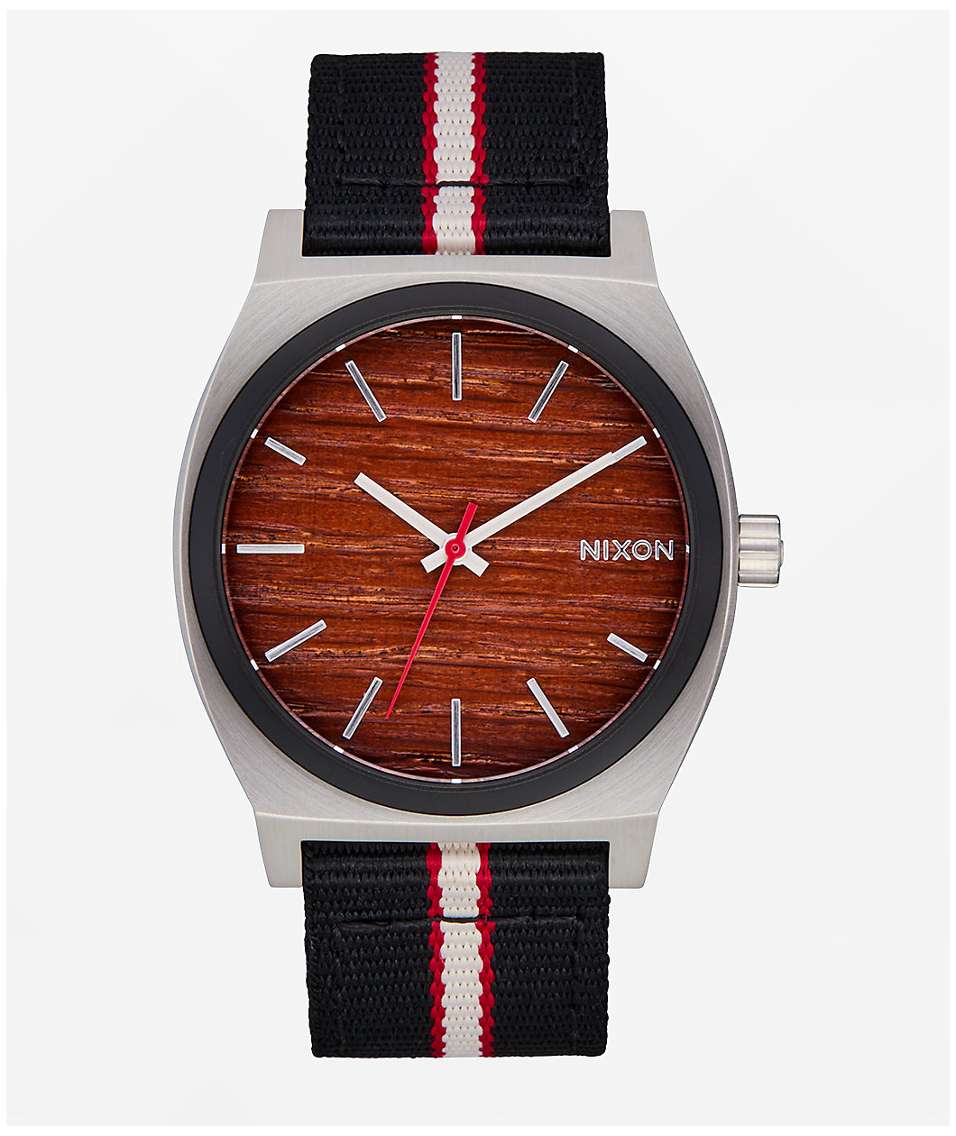 Nixon Time Teller Nylon Silver, Rosewood & Black Analog Watch