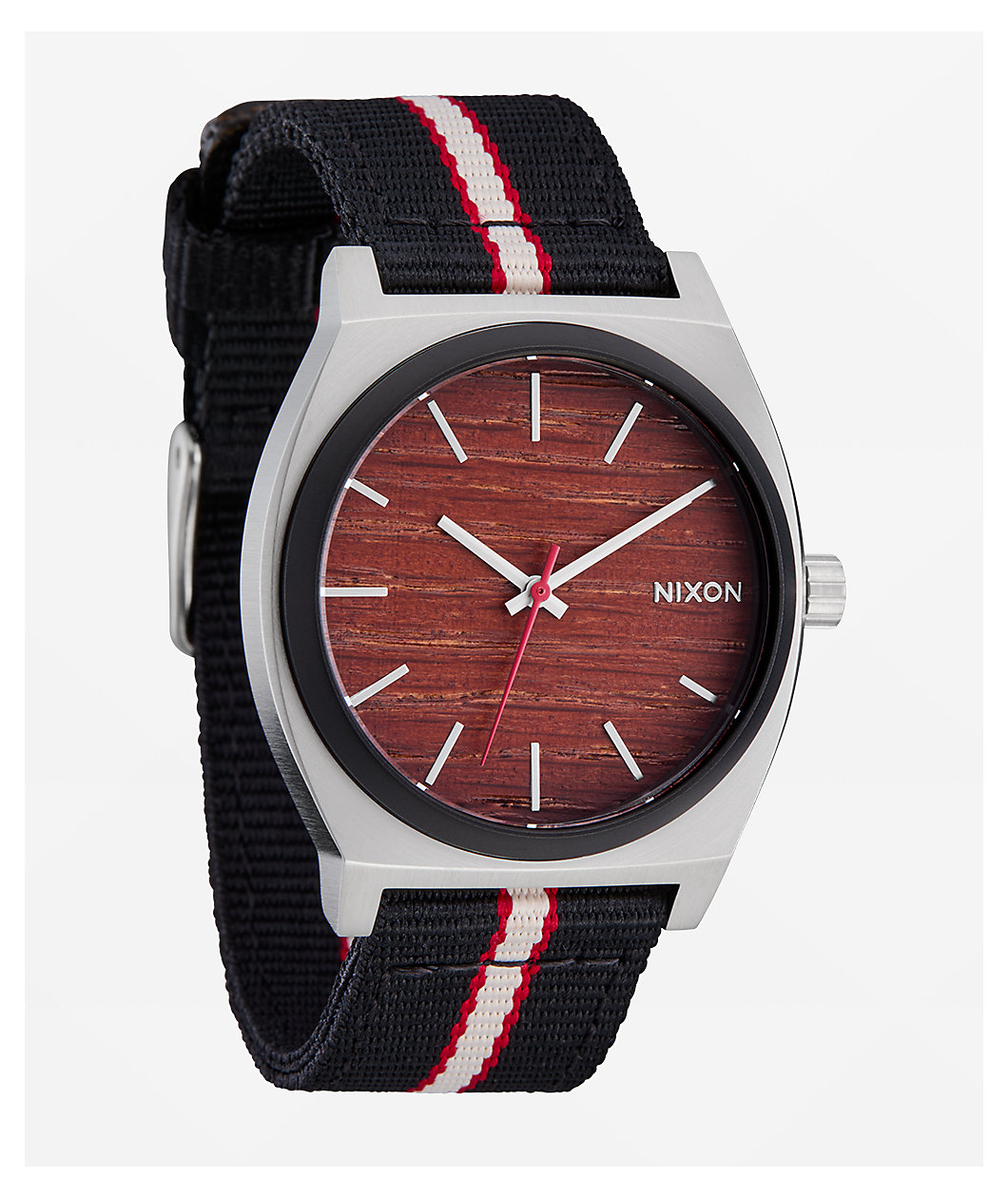 Nixon Time Teller Nylon Silver, Rosewood & Black Analog Watch