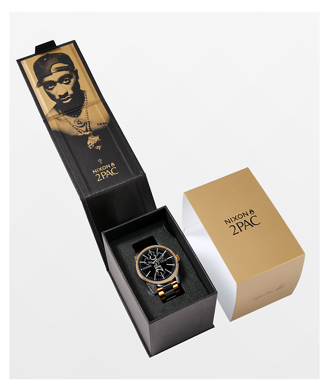 Nixon x 2PAC Sentry SS Gold & Silver Analog Watch