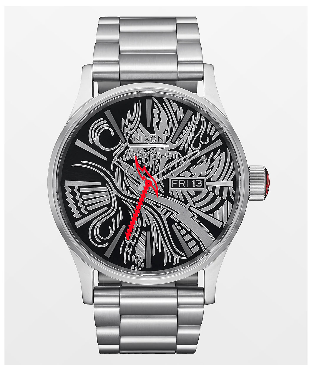Nixon x The Rolling Stones Sentry SS Silver Analog Watch