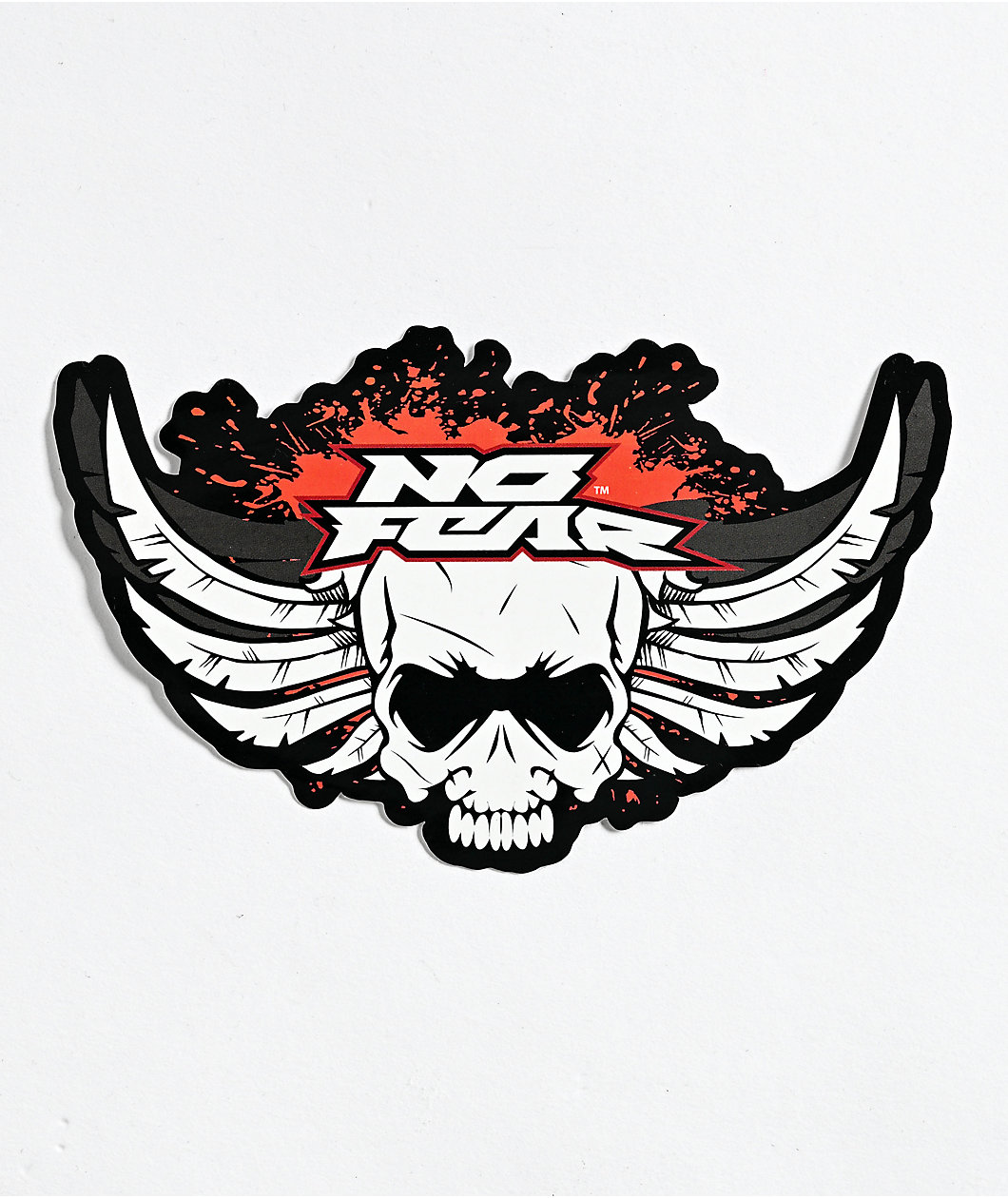 No Fear Flying Skull Sticker