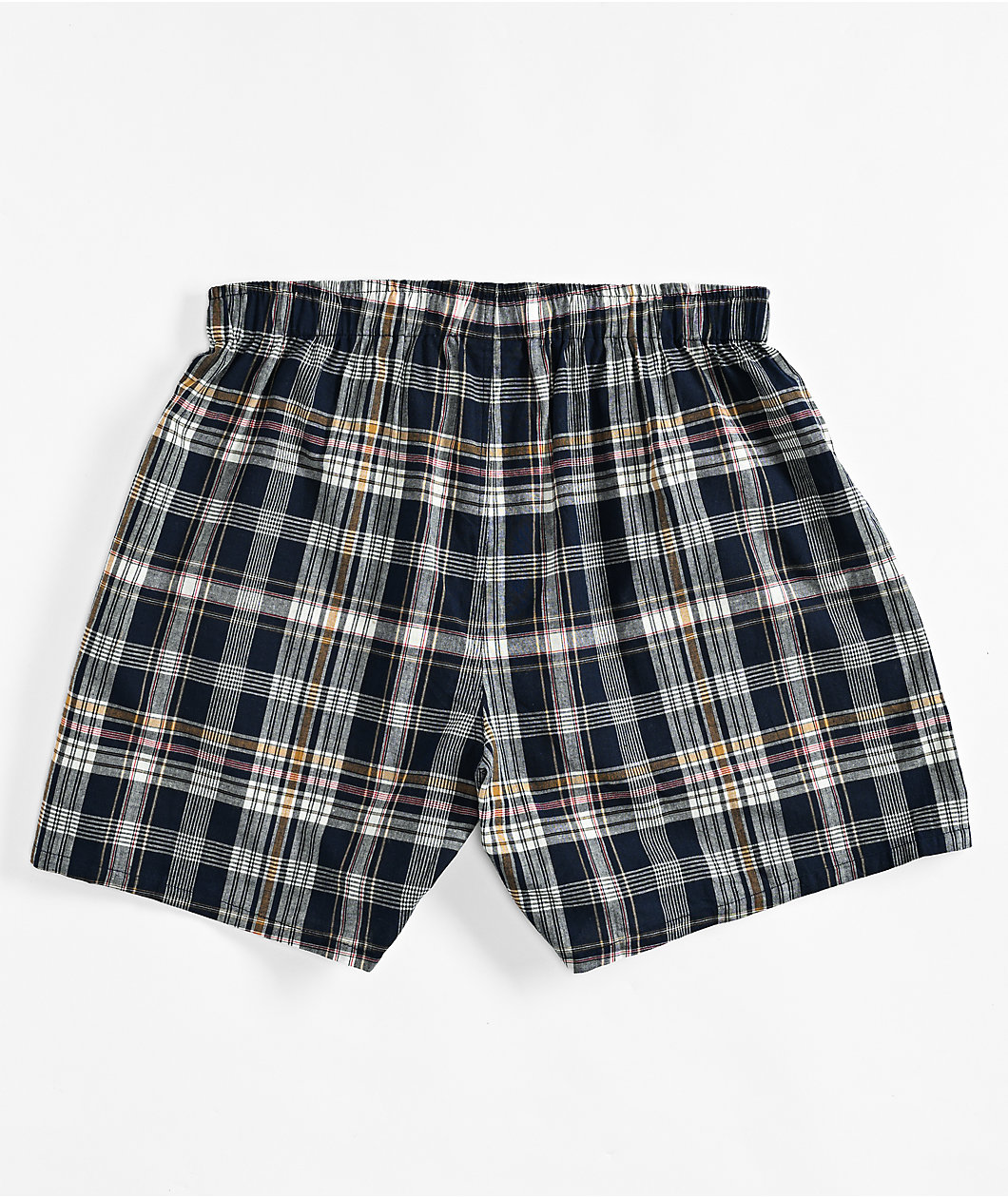 No Fear Logo Blue Plaid Boxers