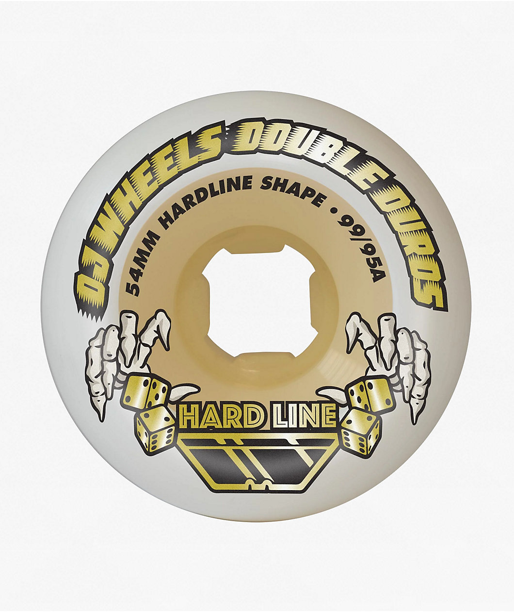 OJ Double Duro Hardline 54mm 99a/95a White & Gum Skateboard Wheels