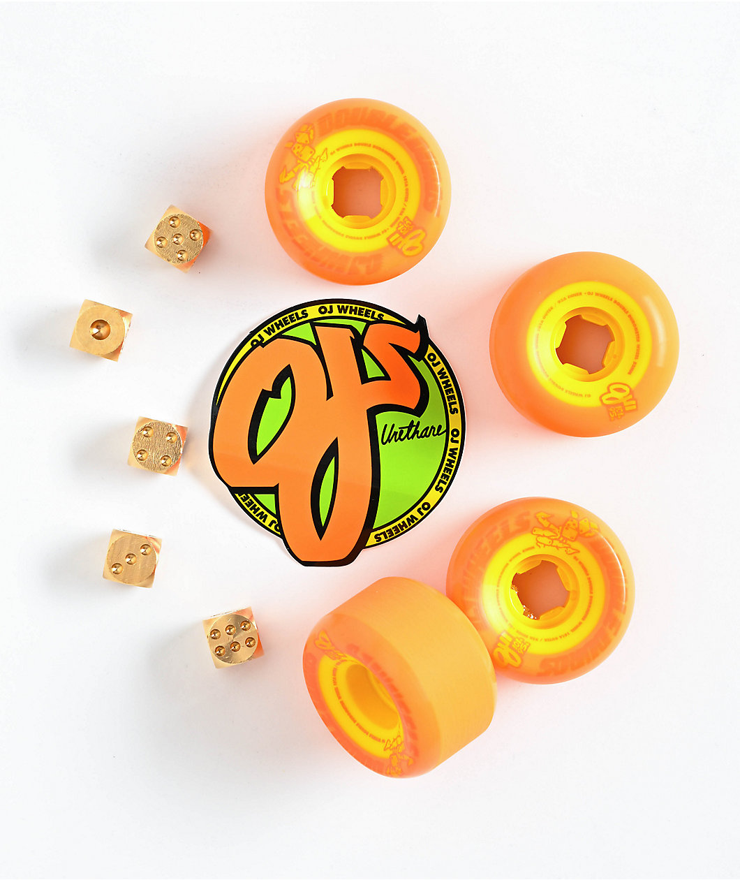 OJ Pastel Double Duros 53mm 101a Orange Skateboard Wheels