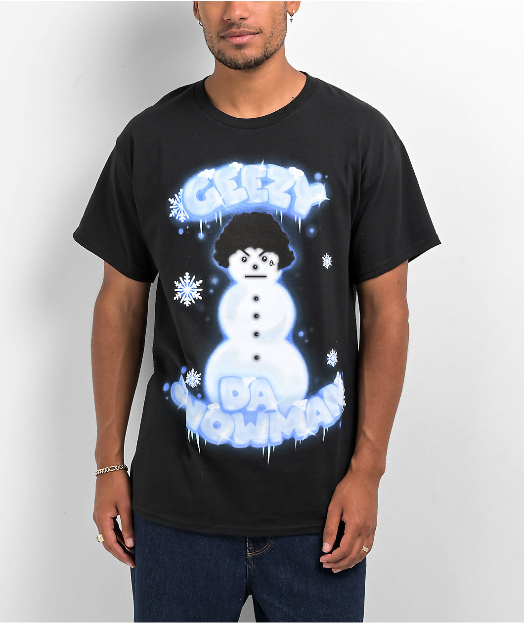 OTX BOYZ Airbrush Snowman Black T-Shirt
