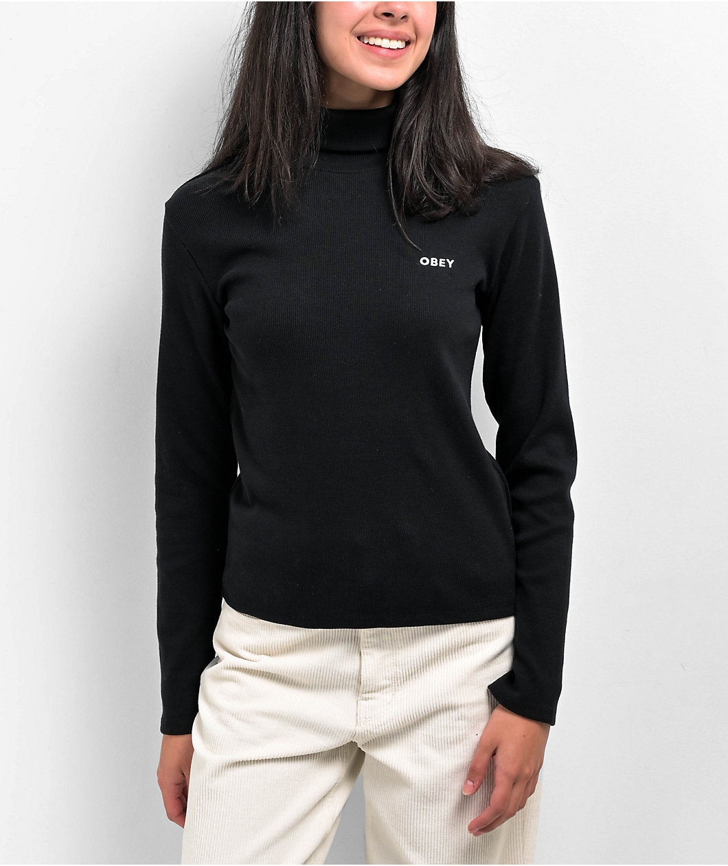 Obey Belle Black Turtle Neck Sweater