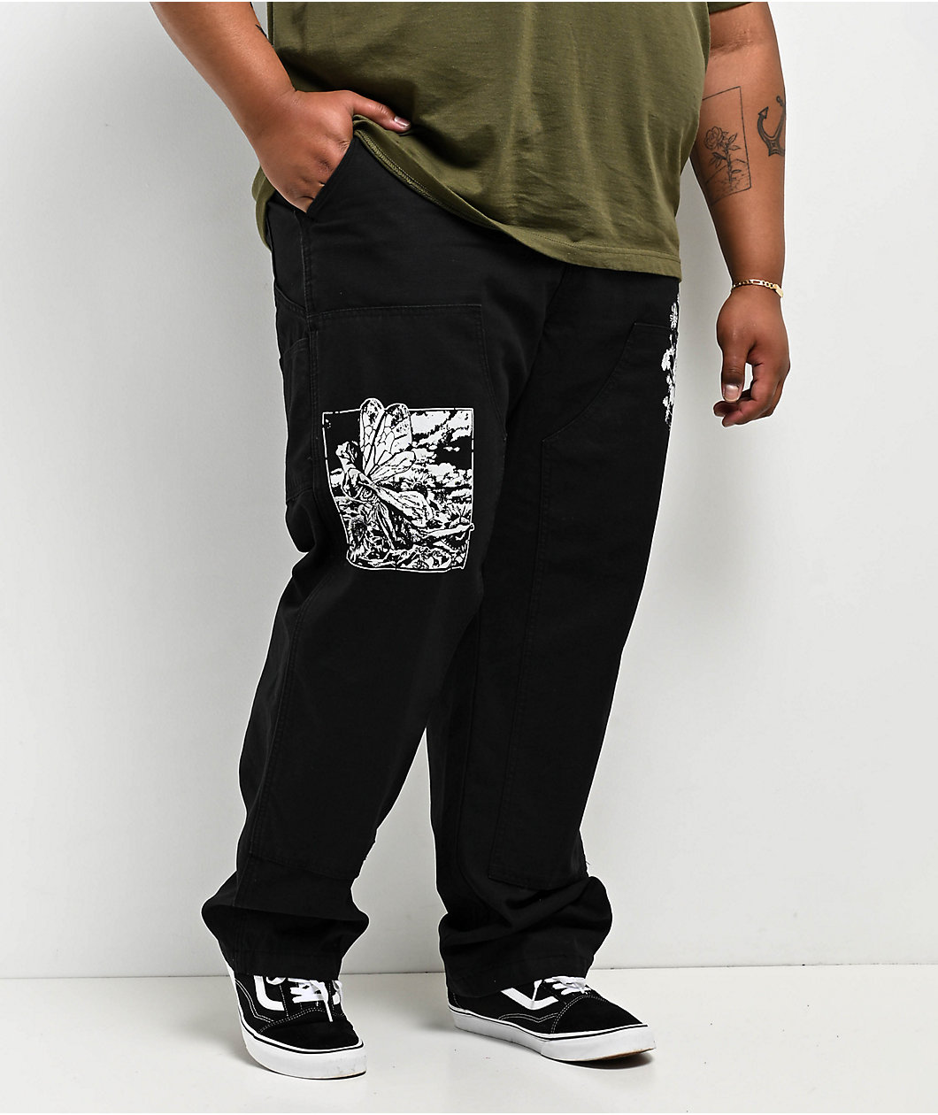 Obey Big Timer Black Double Knee Carpenter Pants