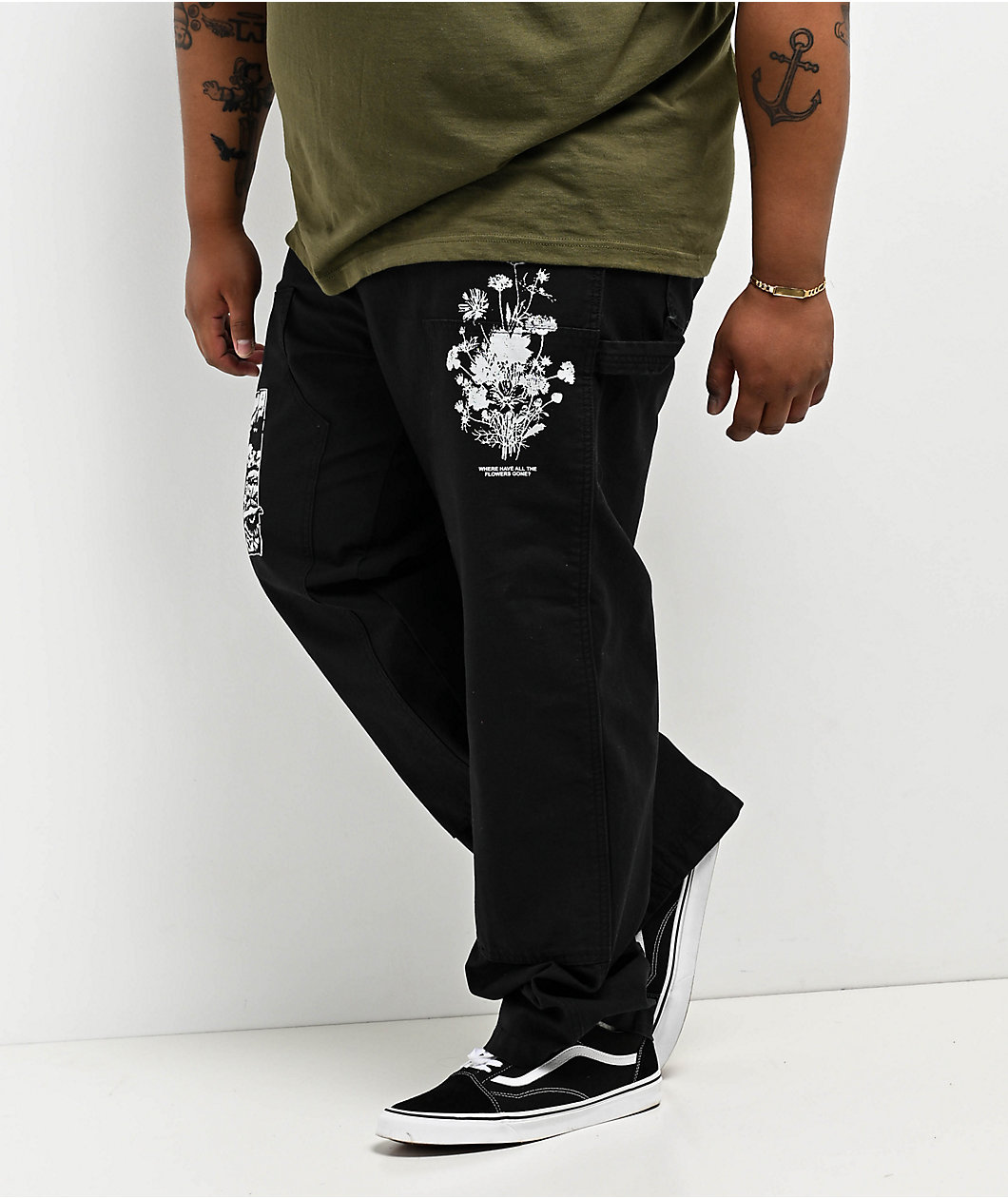 Obey Big Timer Black Double Knee Carpenter Pants