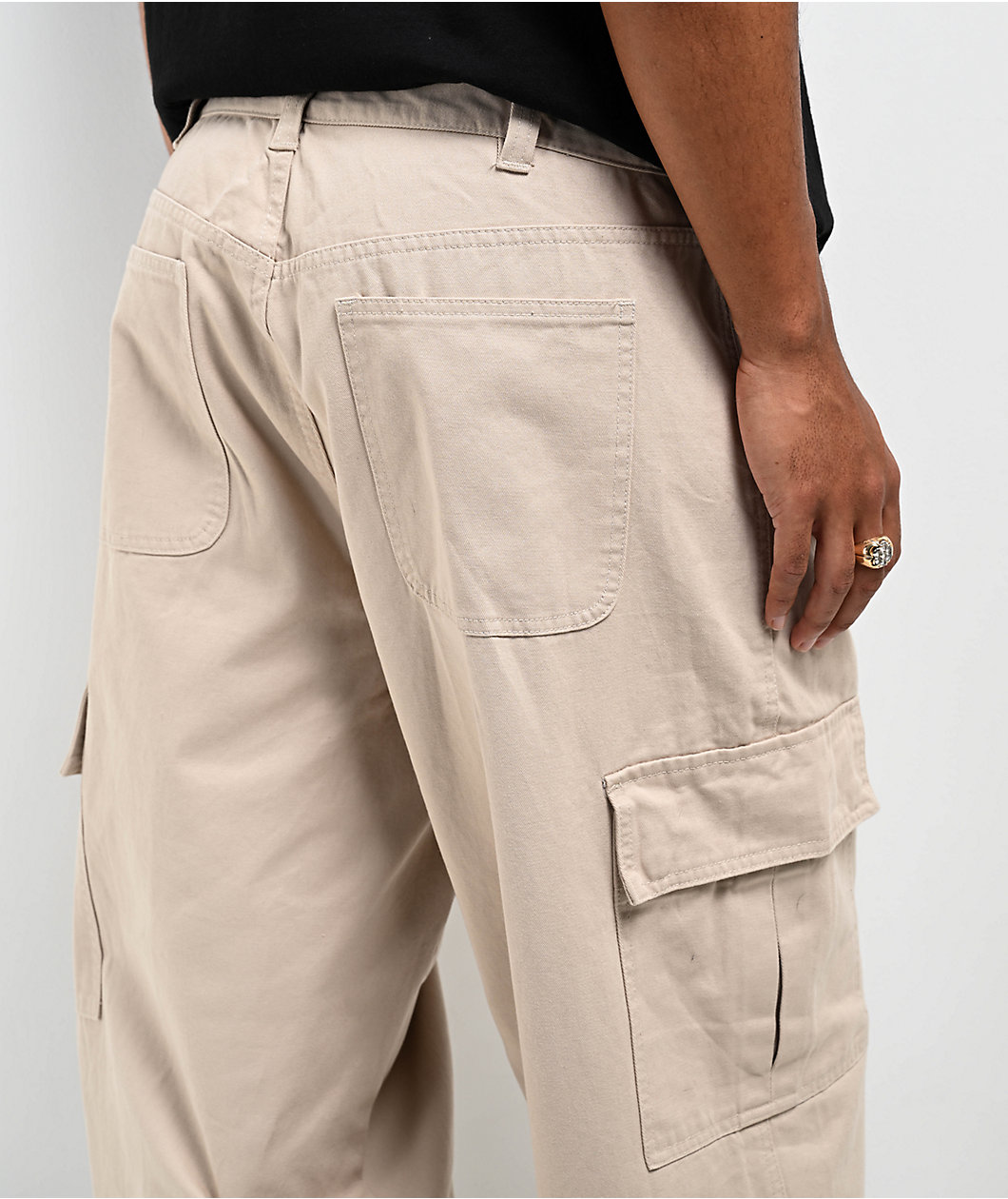 Obey Bigwig Baggy Twill Silver Grey Cargo Pants