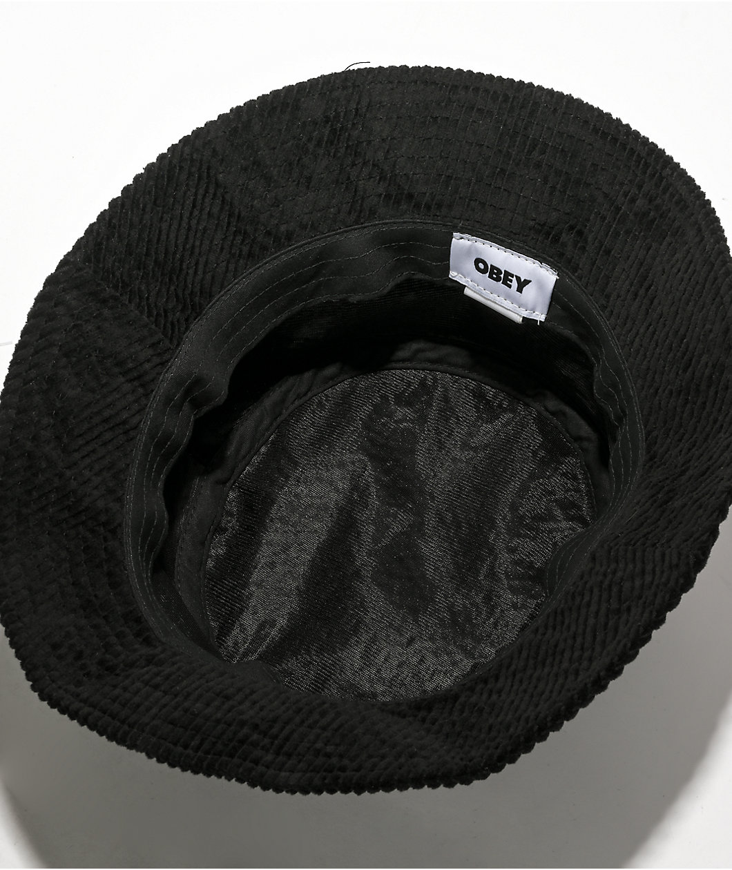 Obey Bold Black Corduroy Bucket Hat