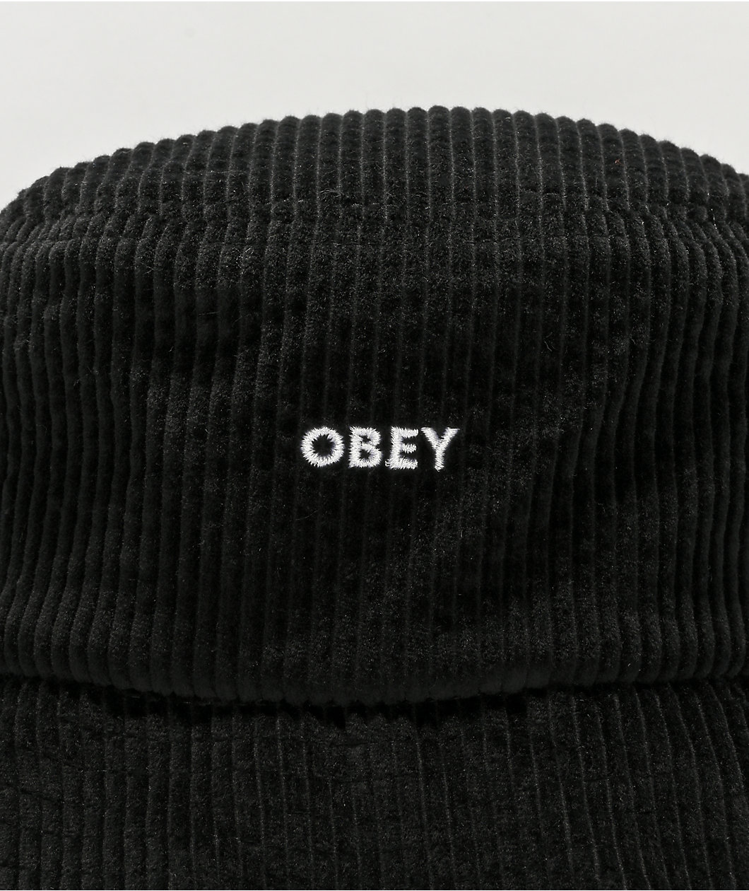 Obey Bold Black Corduroy Bucket Hat