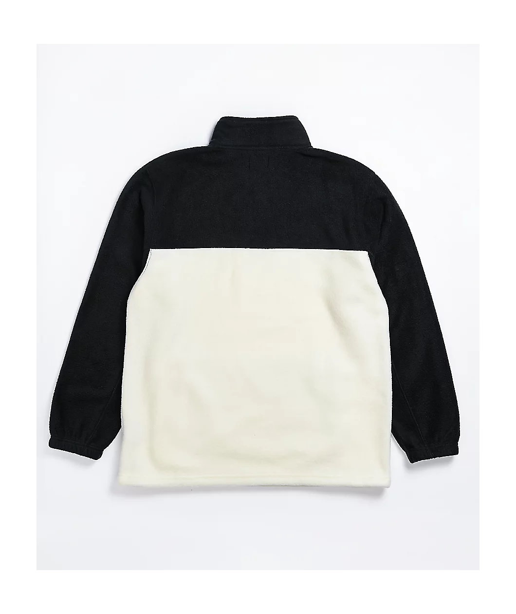 Obey Channel White & Black Mock Neck Fleece Sweatshirt