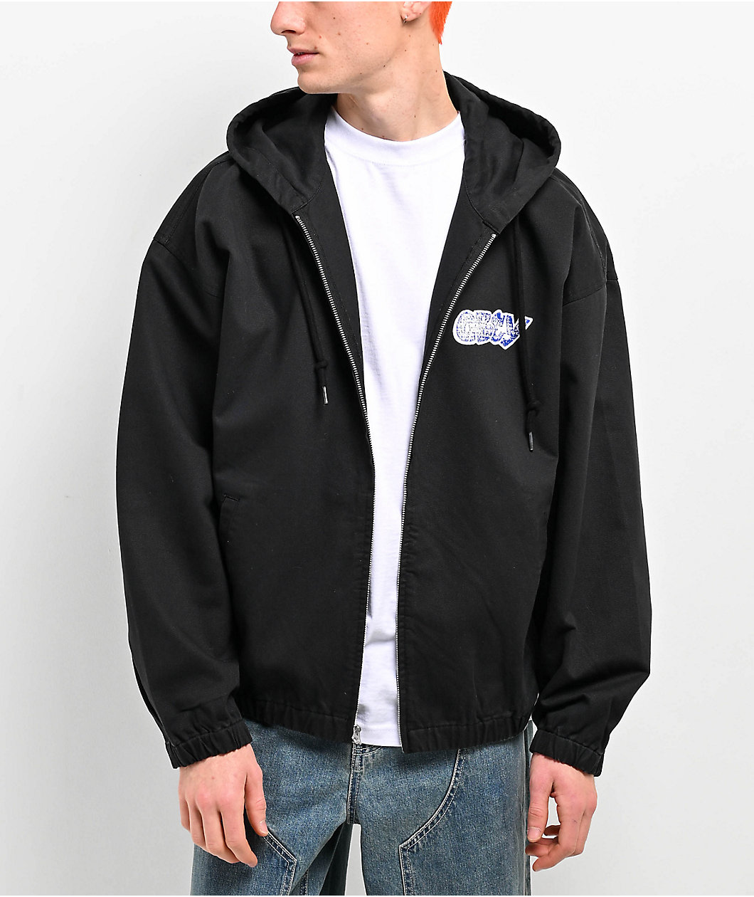 Obey City Watchdog Black Hooded Work Jacket