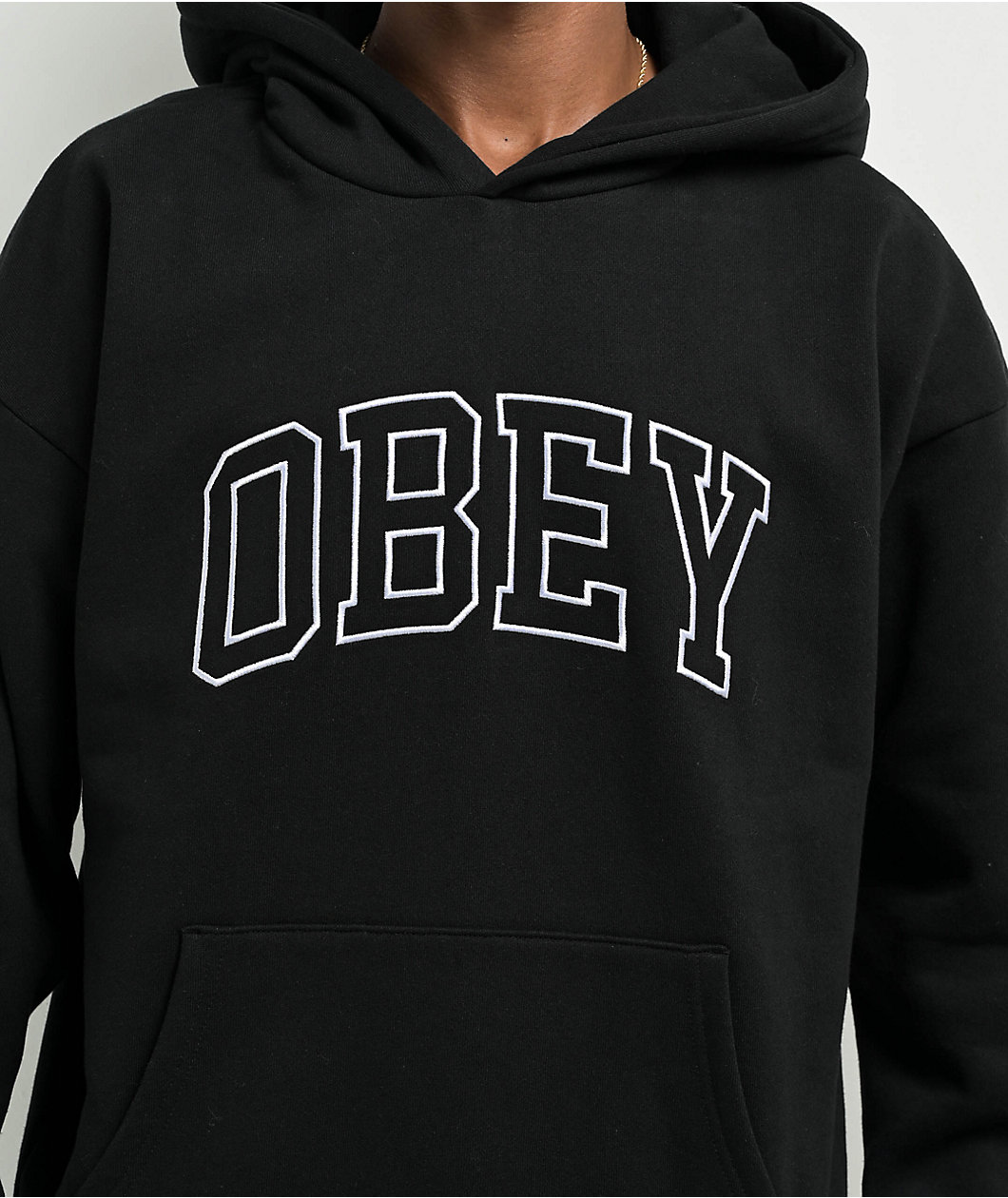 Obey Collegiate Logo Black Hoodie