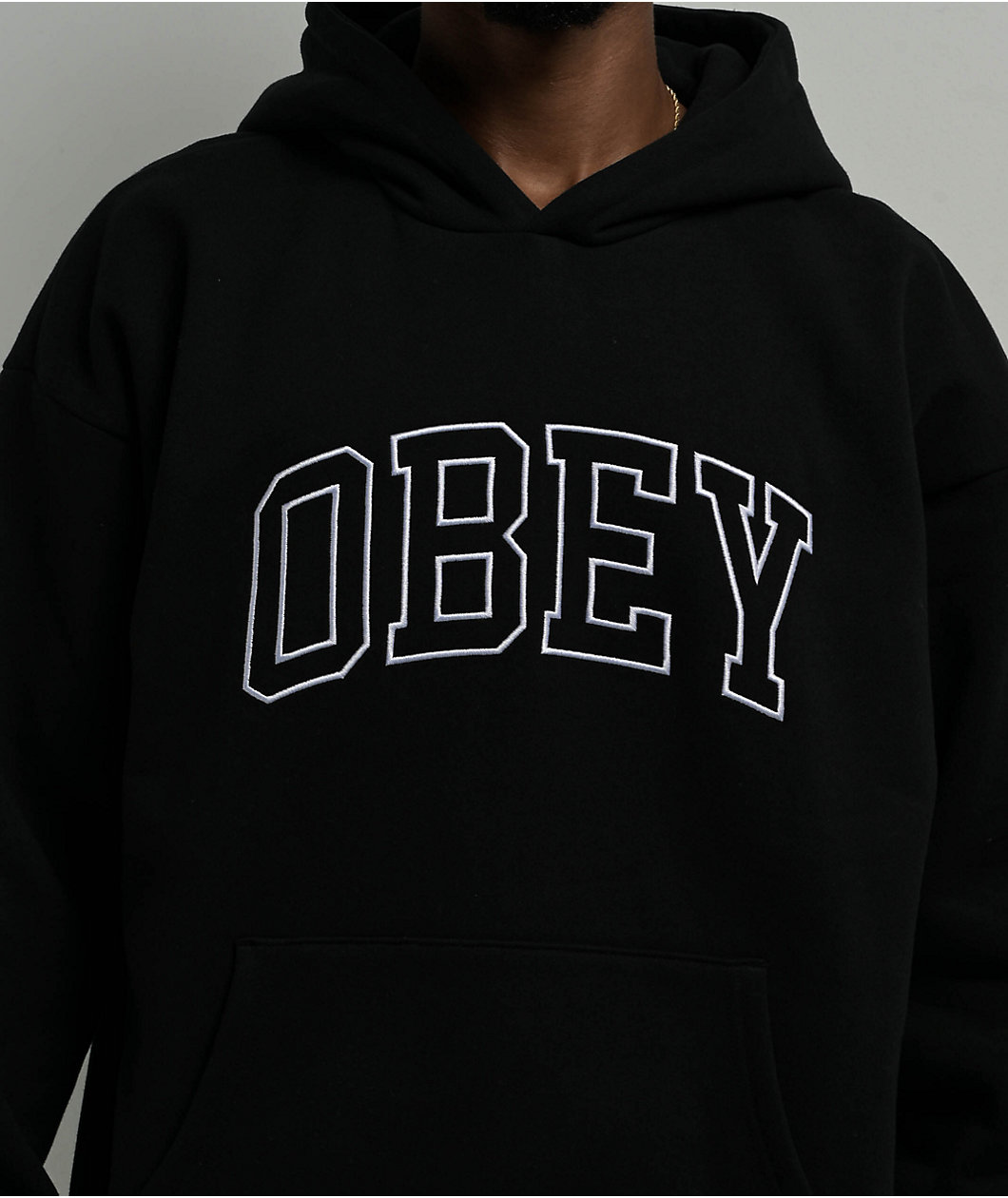 Obey Collegiate Logo Black Hoodie