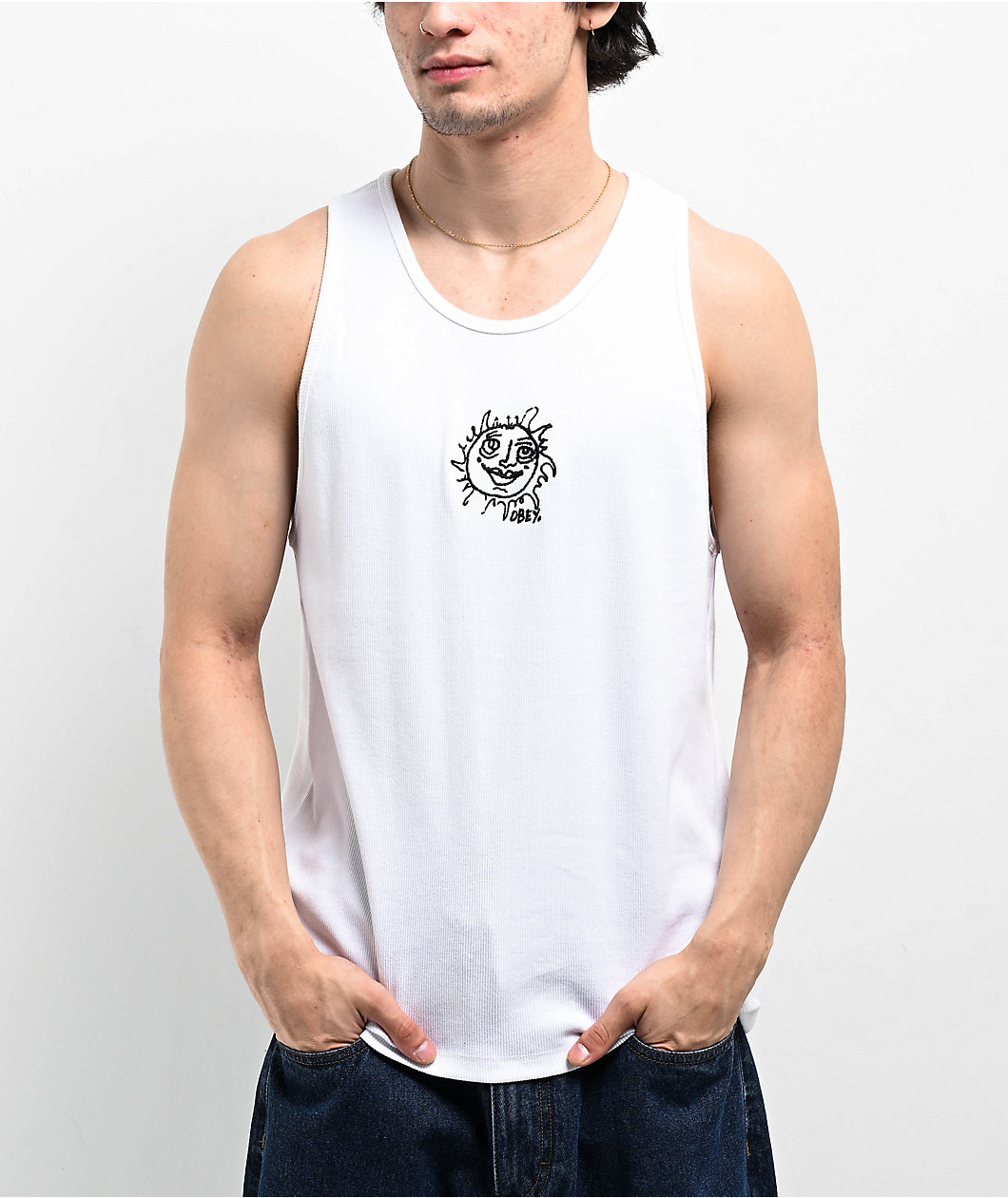 Obey Disorder White Tank Top