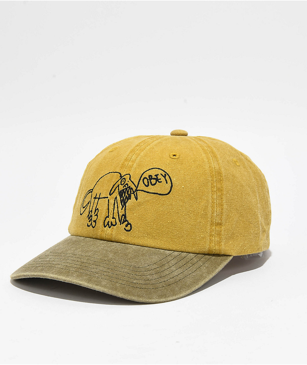 Obey Dog Pigment Mustard & Tan Strapback Hat