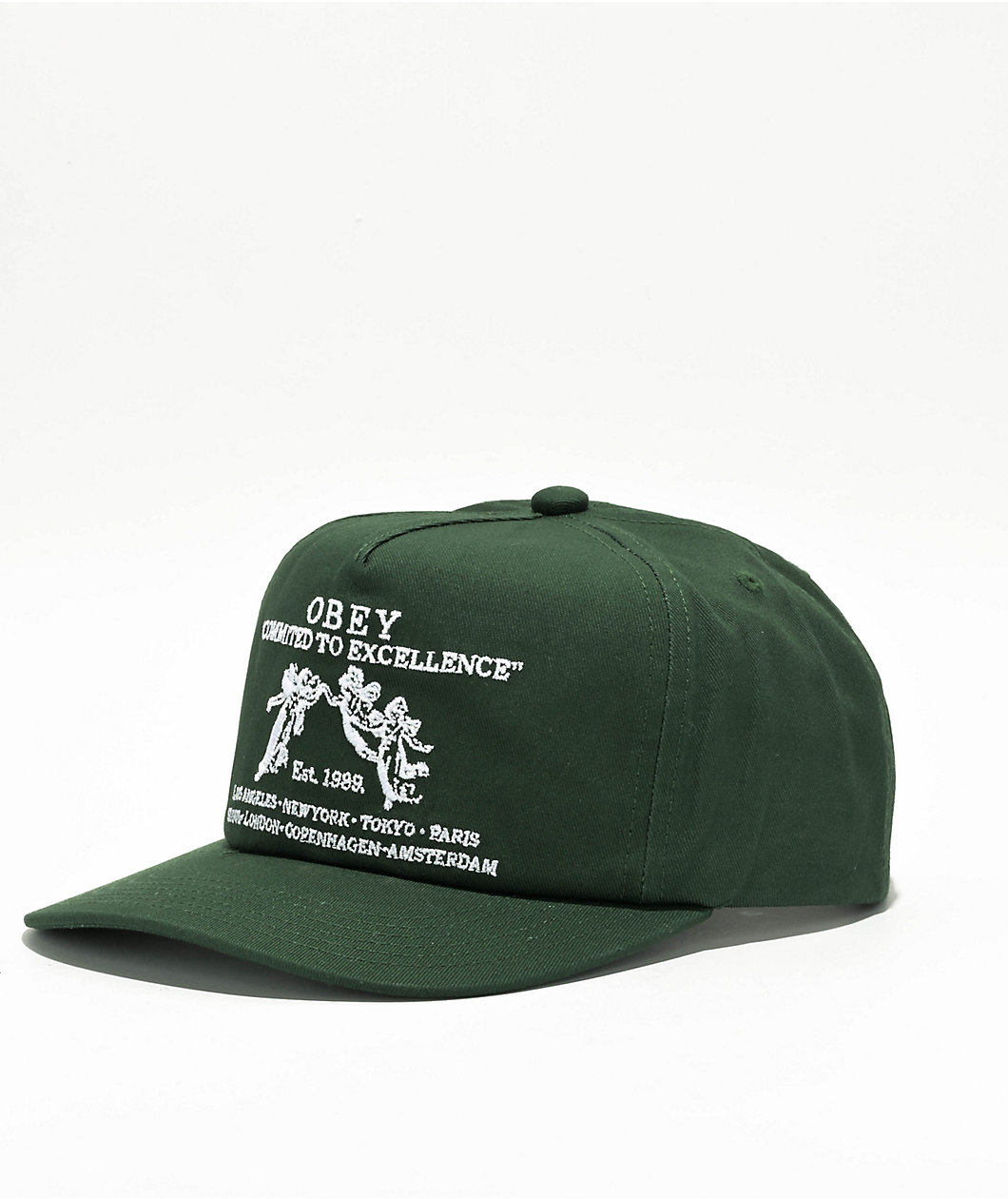 Obey Excellence Dark Green Snapback Hat