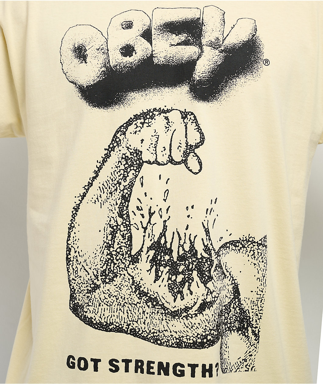Obey Got Strength Pale Yellow T-Shirt