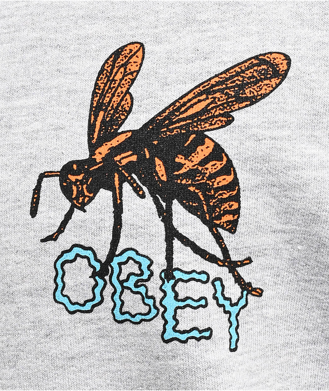 Obey Hornet Grey Crewneck Sweatshirt