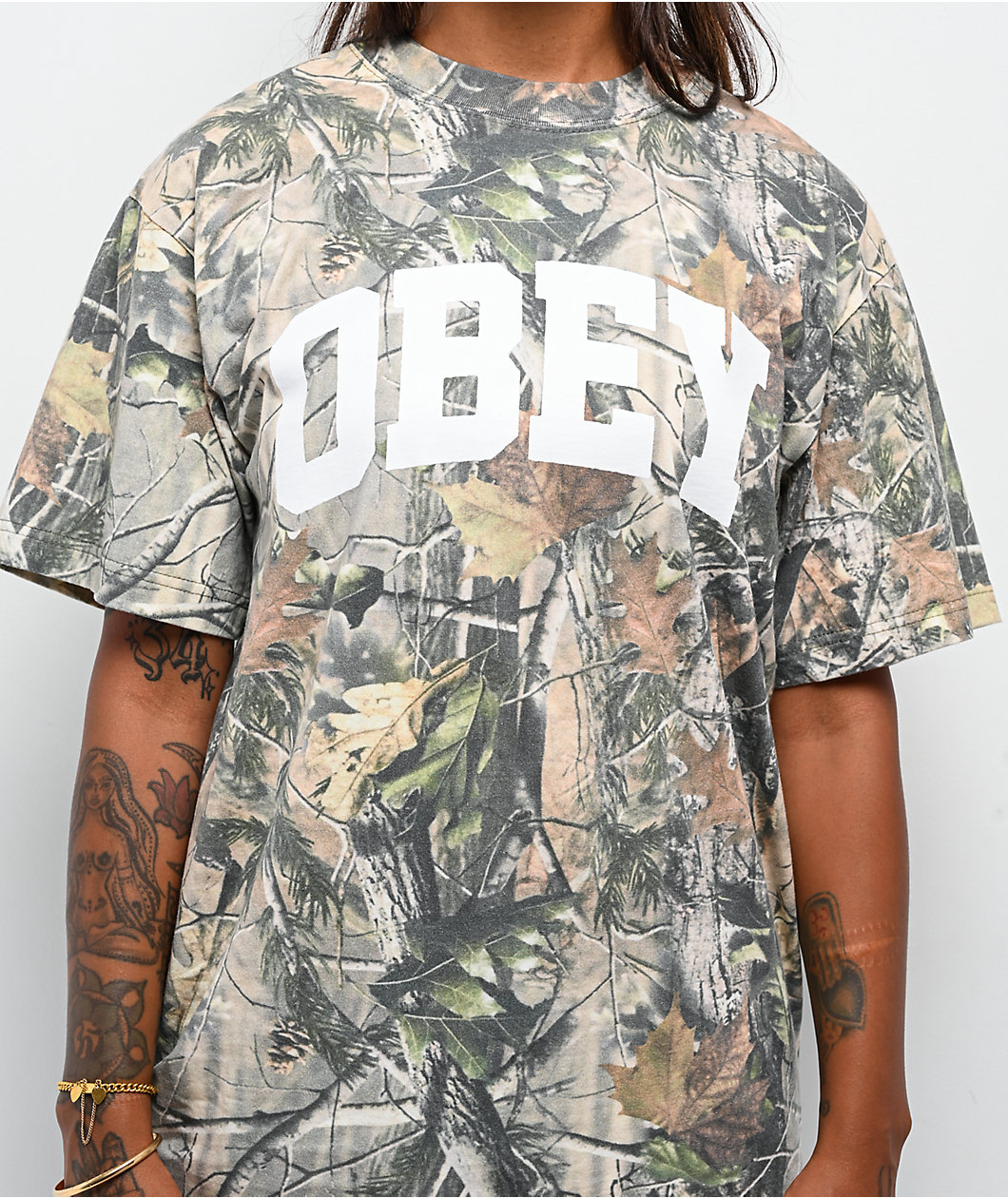 Obey Leaf Collegiate Camo T-Shirt