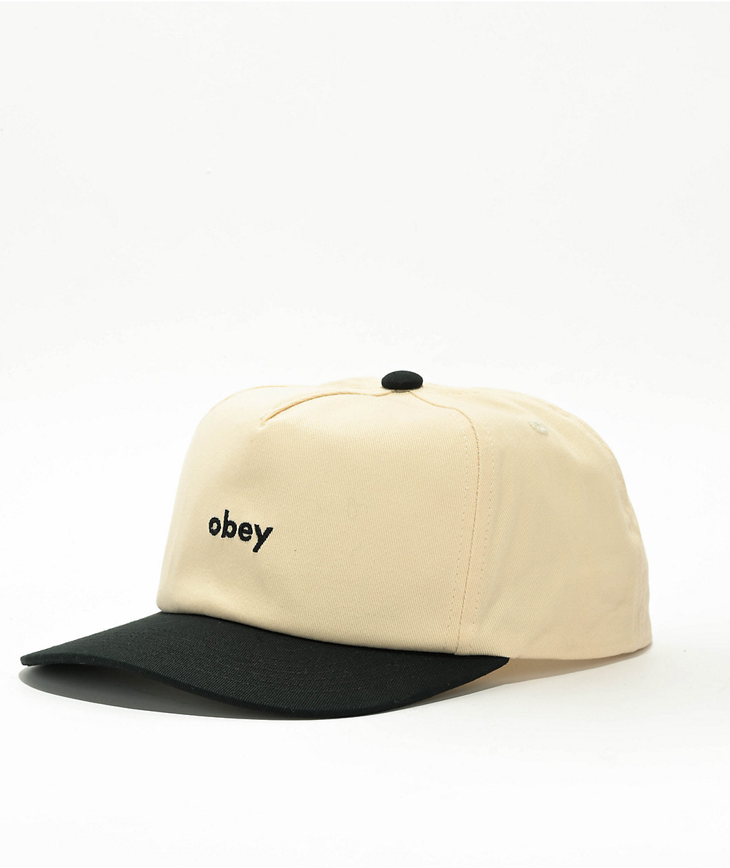 Obey Lowercase Black & White Snapback Hat