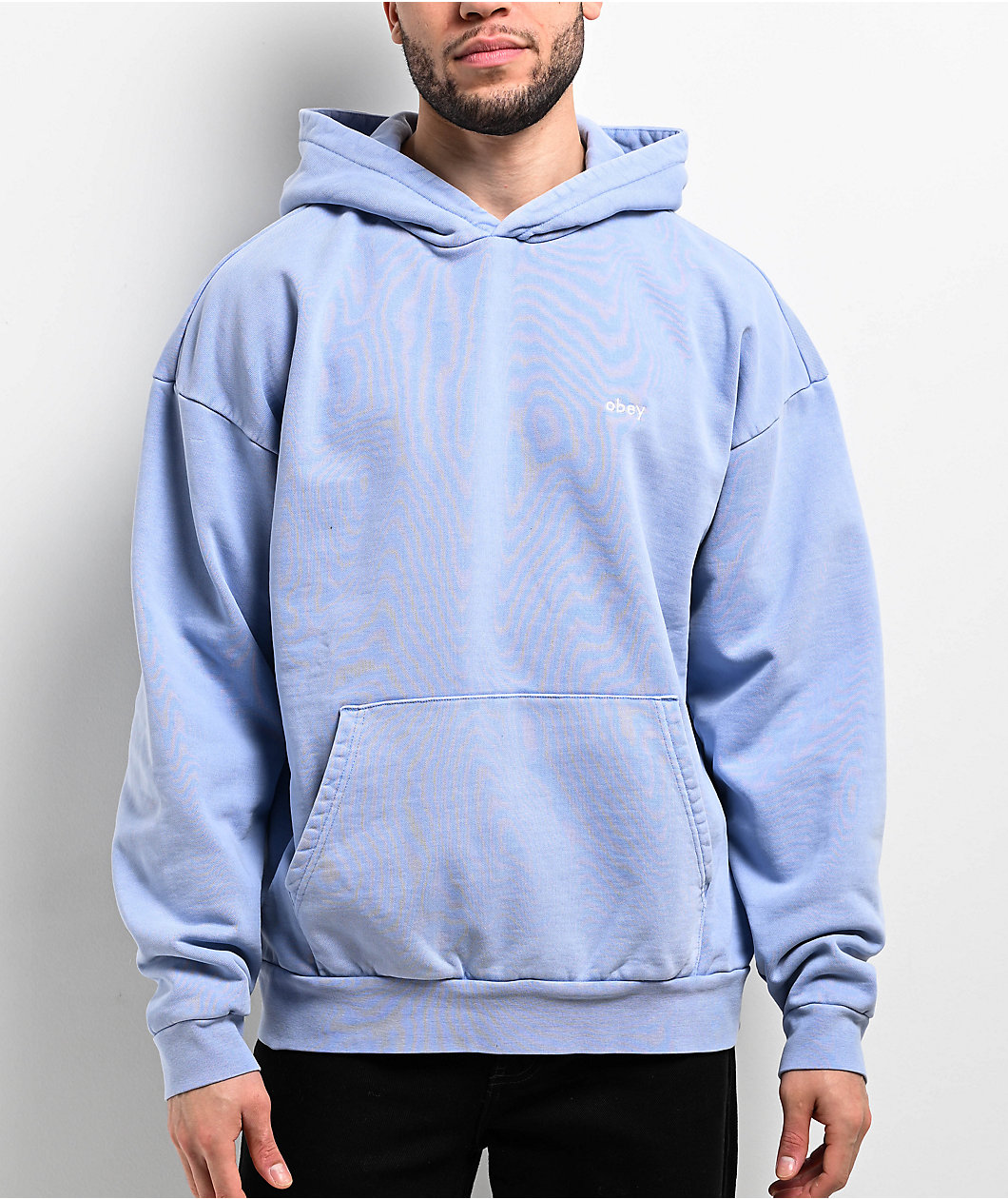 Obey Lowercase Light Blue Wash Hoodie